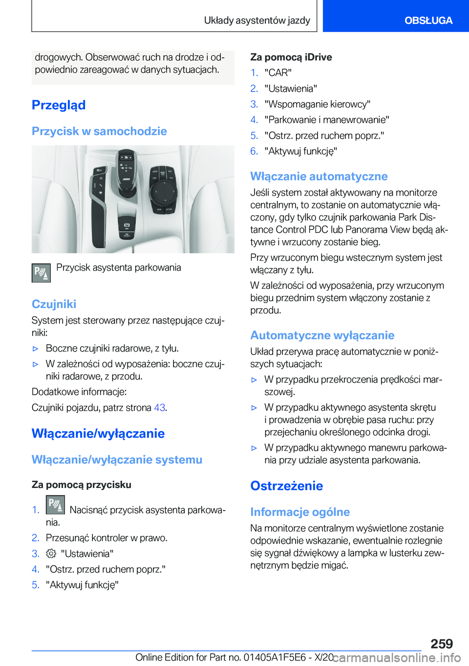 BMW X4 M 2021  Instrukcja obsługi (in Polish) �d�r�o�g�o�w�y�c�h�.��O�b�s�e�r�w�o�w�a�