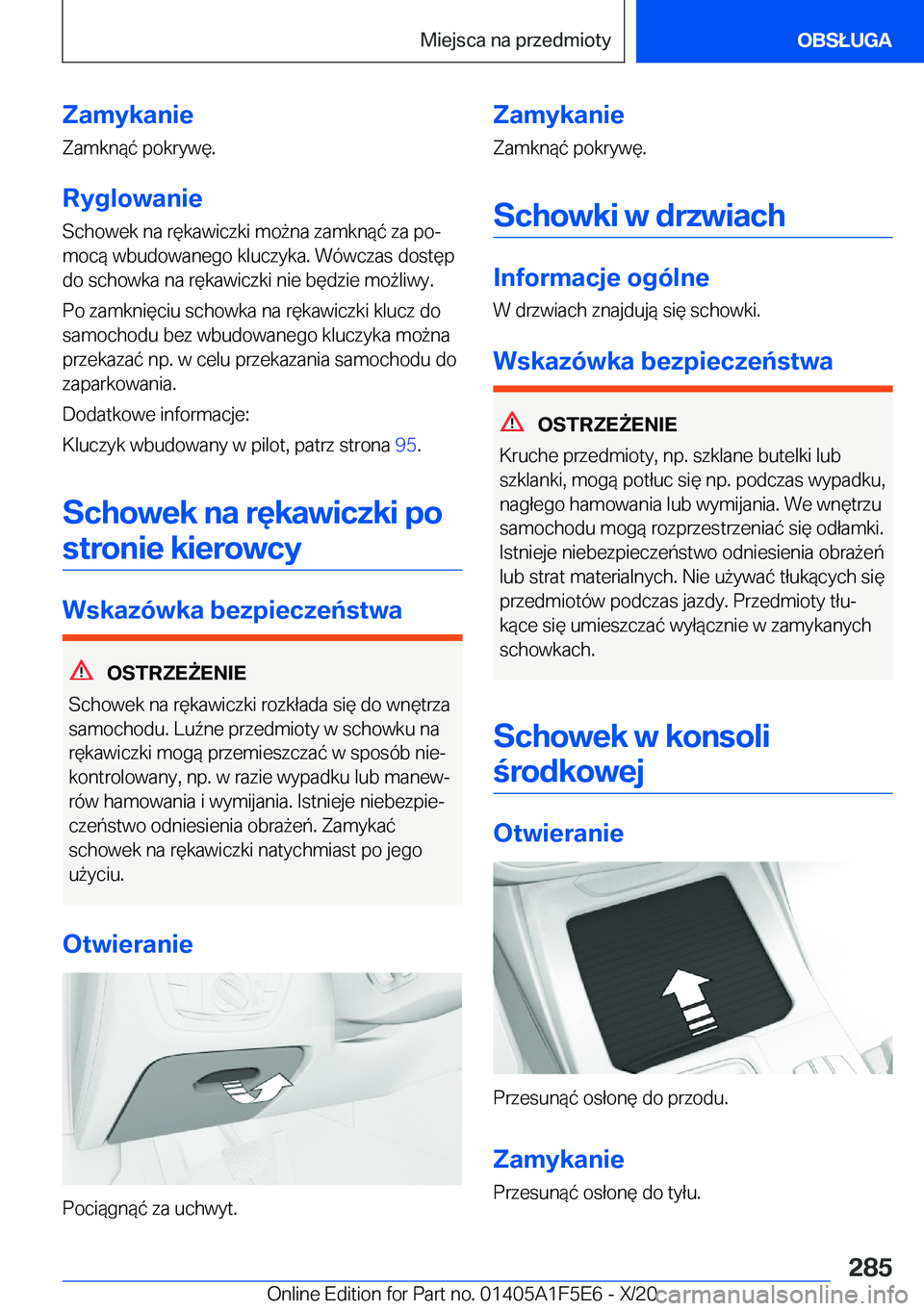 BMW X4 M 2021  Instrukcja obsługi (in Polish) �Z�a�m�y�k�a�n�i�e
�Z�a�m�k�n�