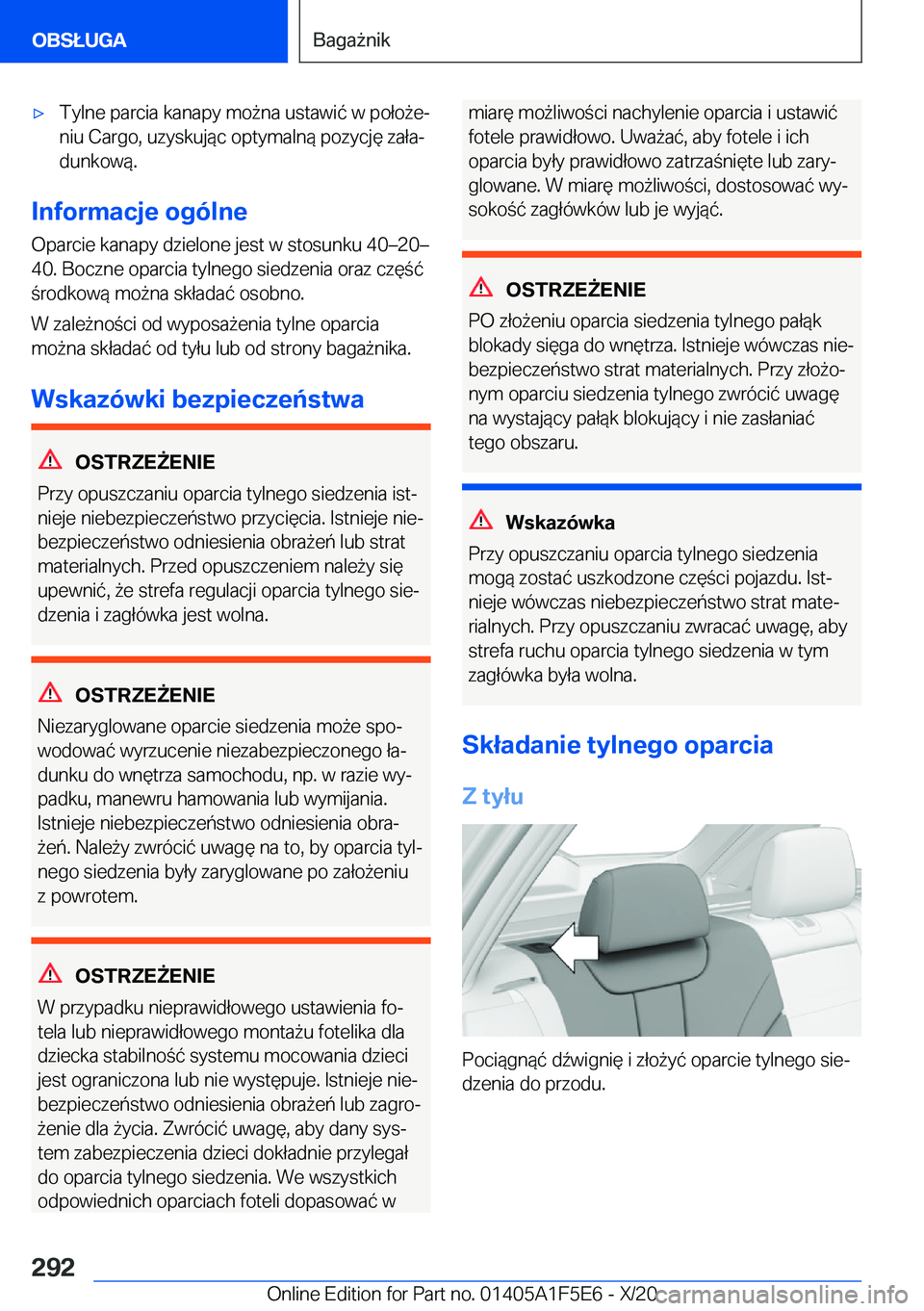 BMW X4 M 2021  Instrukcja obsługi (in Polish) 'x�T�y�l�n�e��p�a�r�c�i�a��k�a�n�a�p�y��m�o9�n�a��u�s�t�a�w�i�
