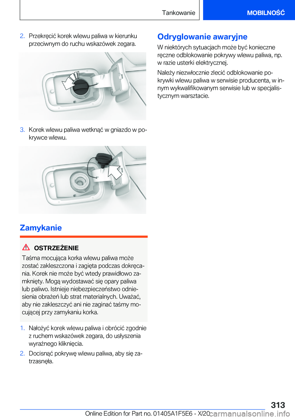 BMW X4 M 2021  Instrukcja obsługi (in Polish) �2�.�P�r�z�e�k�r�