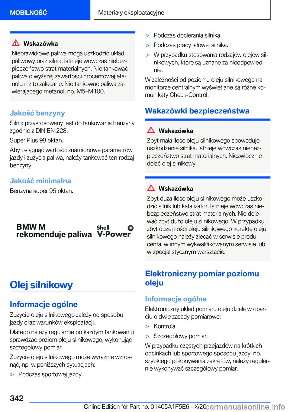 BMW X4 M 2021  Instrukcja obsługi (in Polish) �W�s�k�a�z�