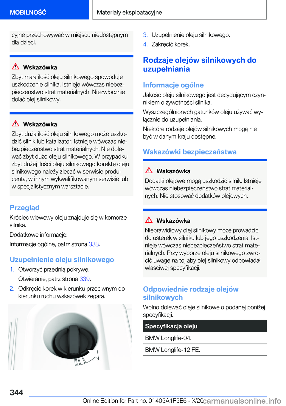 BMW X4 M 2021  Instrukcja obsługi (in Polish) �c�y�j�n�e��p�r�z�e�c�h�o�w�y�w�a�