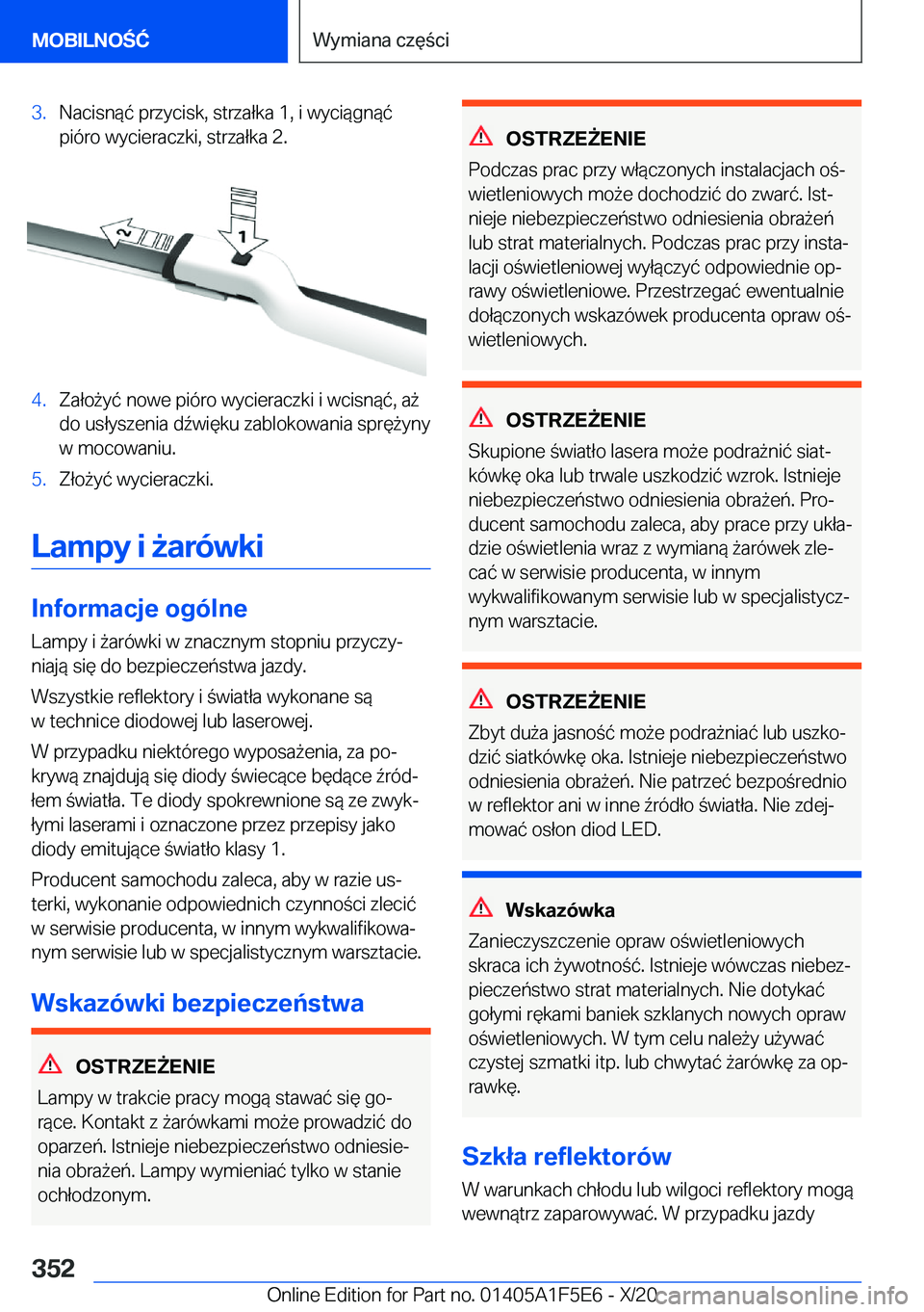 BMW X4 M 2021  Instrukcja obsługi (in Polish) �3�.�N�a�c�i�s�n�