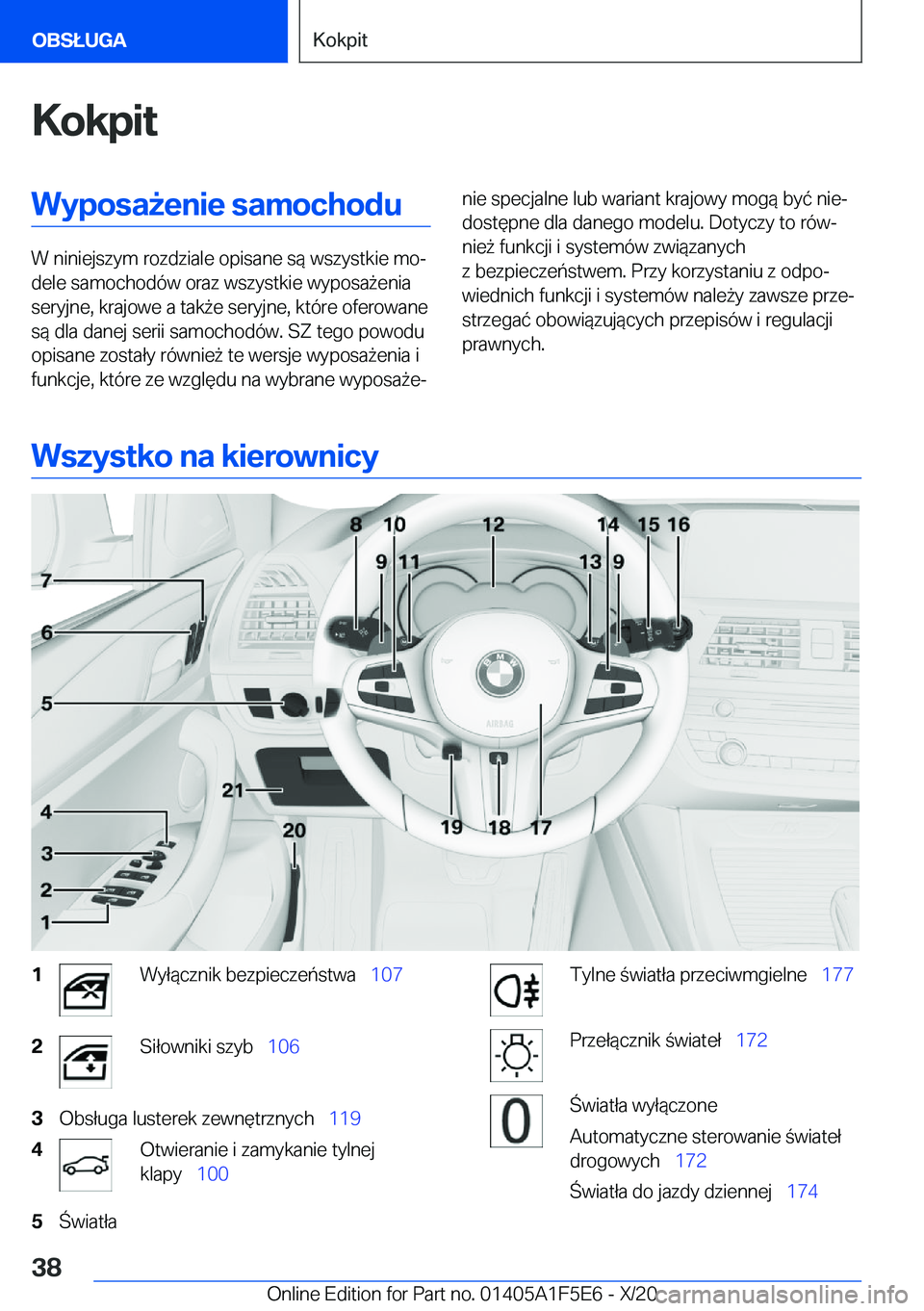 BMW X4 M 2021  Instrukcja obsługi (in Polish) �K�o�k�p�i�t�W�y�p�o�s�a9�e�n�i�e��s�a�m�o�c�h�o�d�u
�W��n�i�n�i�e�j�s�z�y�m��r�o�z�d�z�i�a�l�e��o�p�i�s�a�n�e��s�
