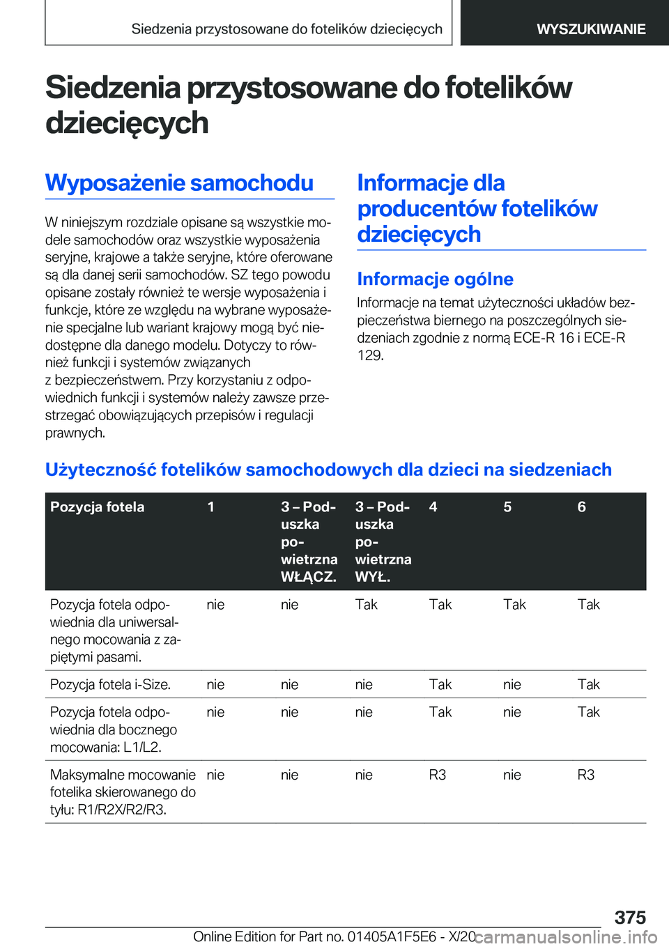 BMW X4 M 2021  Instrukcja obsługi (in Polish) �S�i�e�d�z�e�n�i�a��p�r�z�y�s�t�o�s�o�w�a�n�e��d�o��f�o�t�e�l�i�k�