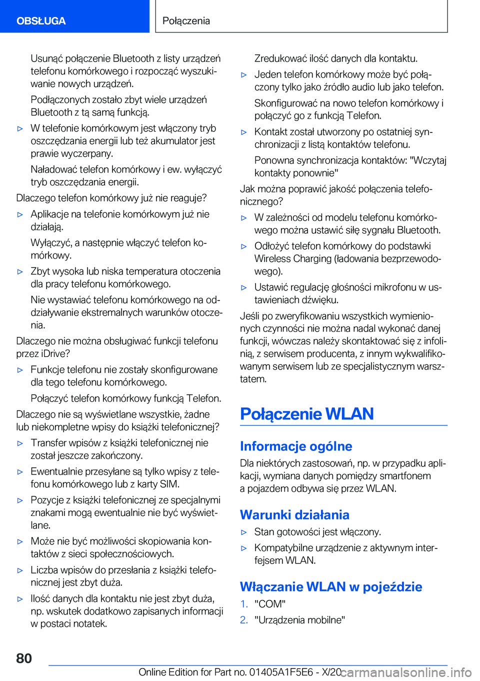 BMW X4 M 2021  Instrukcja obsługi (in Polish) �U�s�u�n�