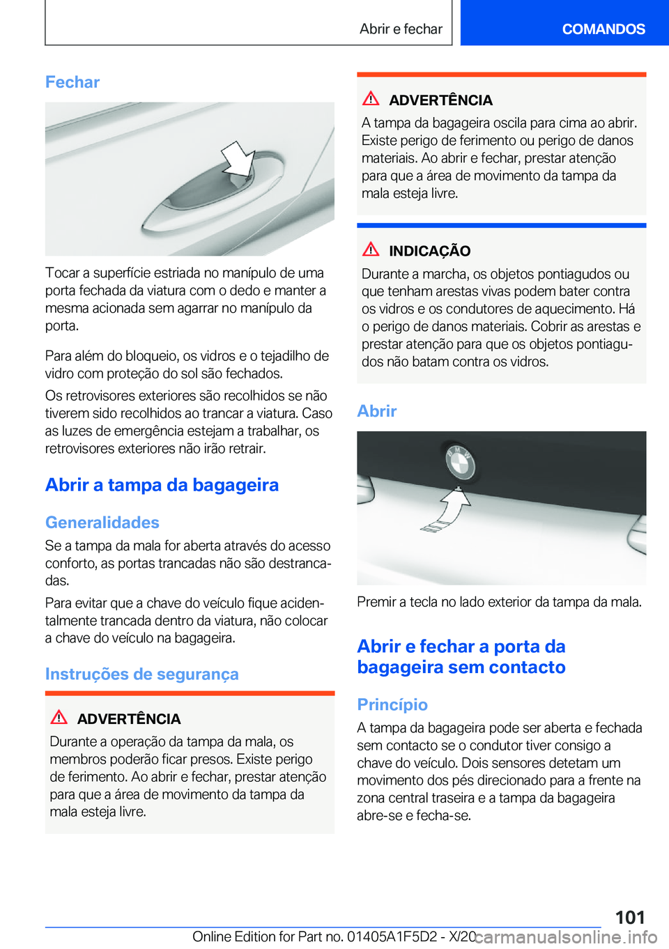 BMW X4 M 2021  Manual do condutor (in Portuguese) �F�e�c�h�a�r
�T�o�c�a�r��a��s�u�p�e�r�f�