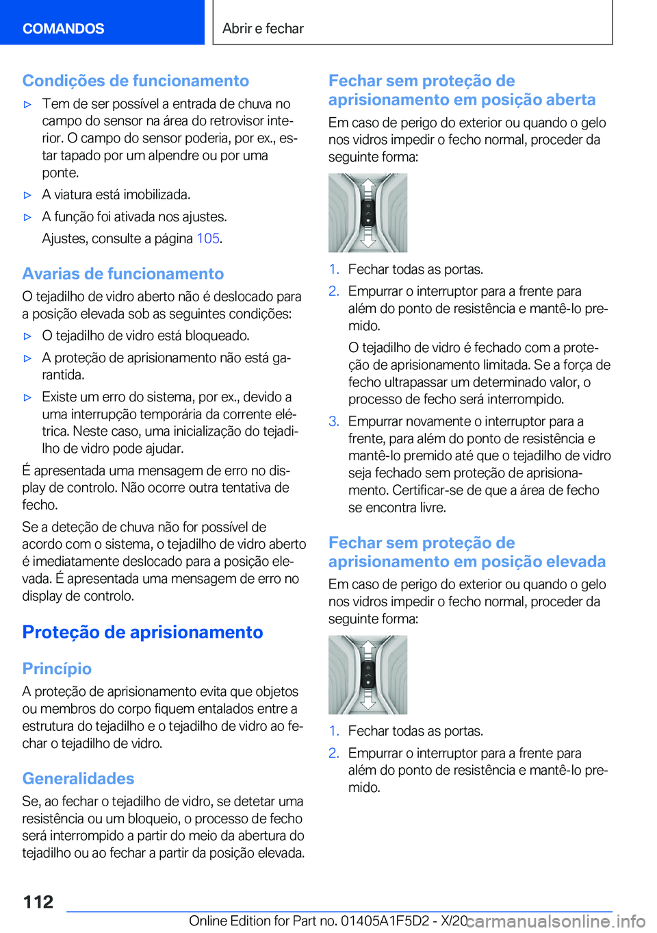 BMW X4 M 2021  Manual do condutor (in Portuguese) �C�o�n�d�i�