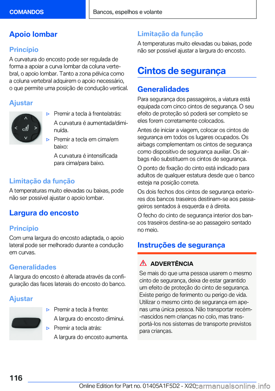 BMW X4 M 2021  Manual do condutor (in Portuguese) �A�p�o�i�o��l�o�m�b�a�r�P�r�i�n�c�