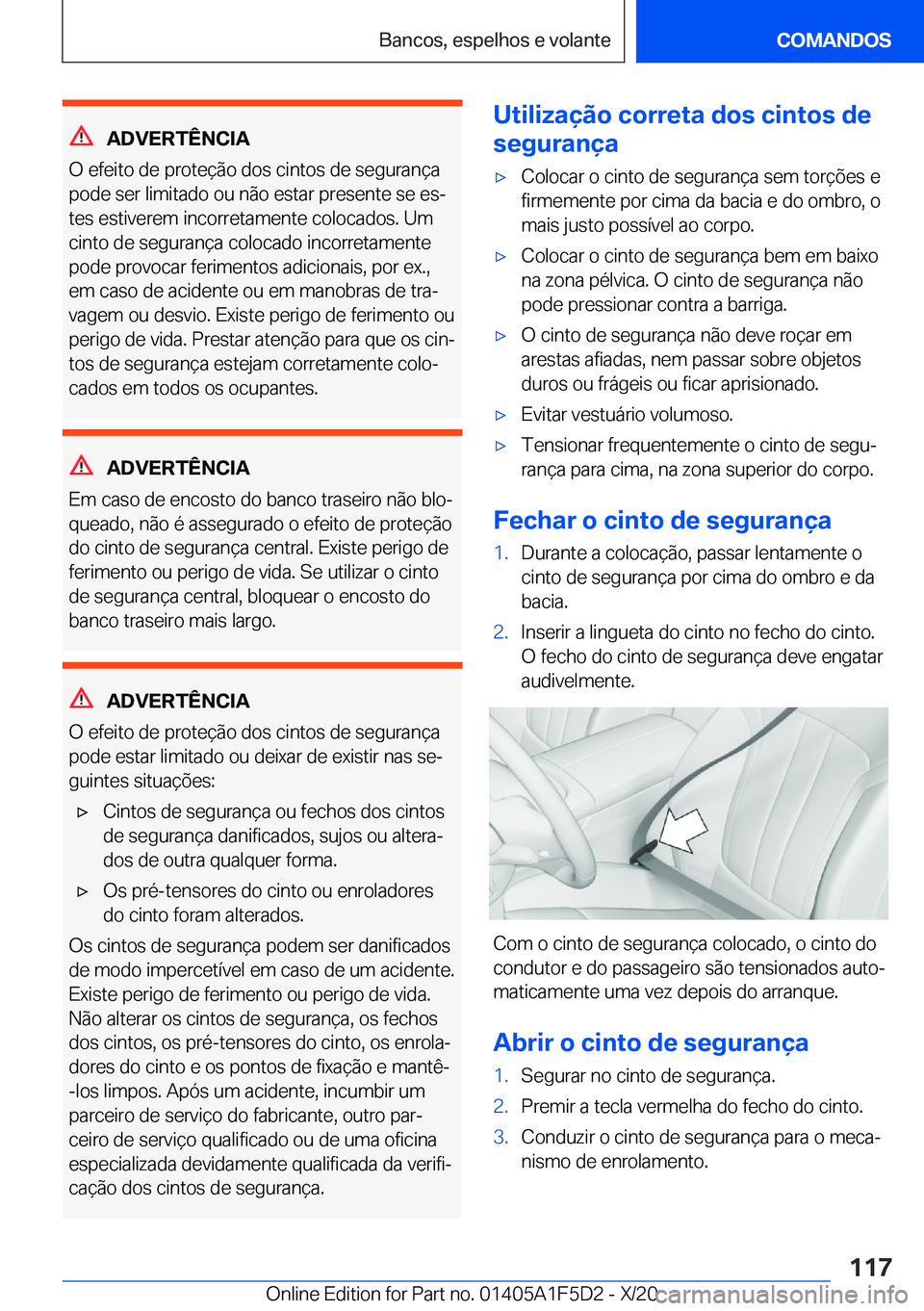 BMW X4 M 2021  Manual do condutor (in Portuguese) �A�D�V�E�R�T�