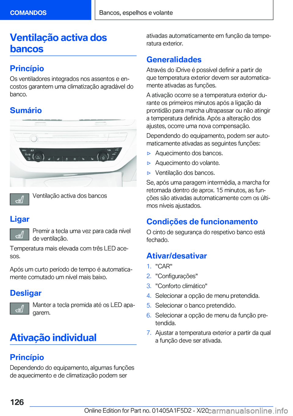 BMW X4 M 2021  Manual do condutor (in Portuguese) �V�e�n�t�i�l�a�