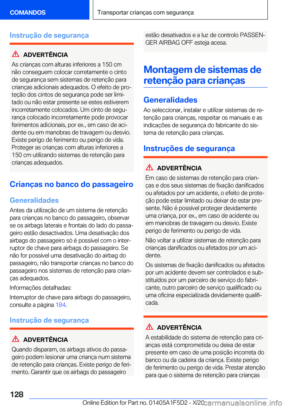 BMW X4 M 2021  Manual do condutor (in Portuguese) �I�n�s�t�r�u�