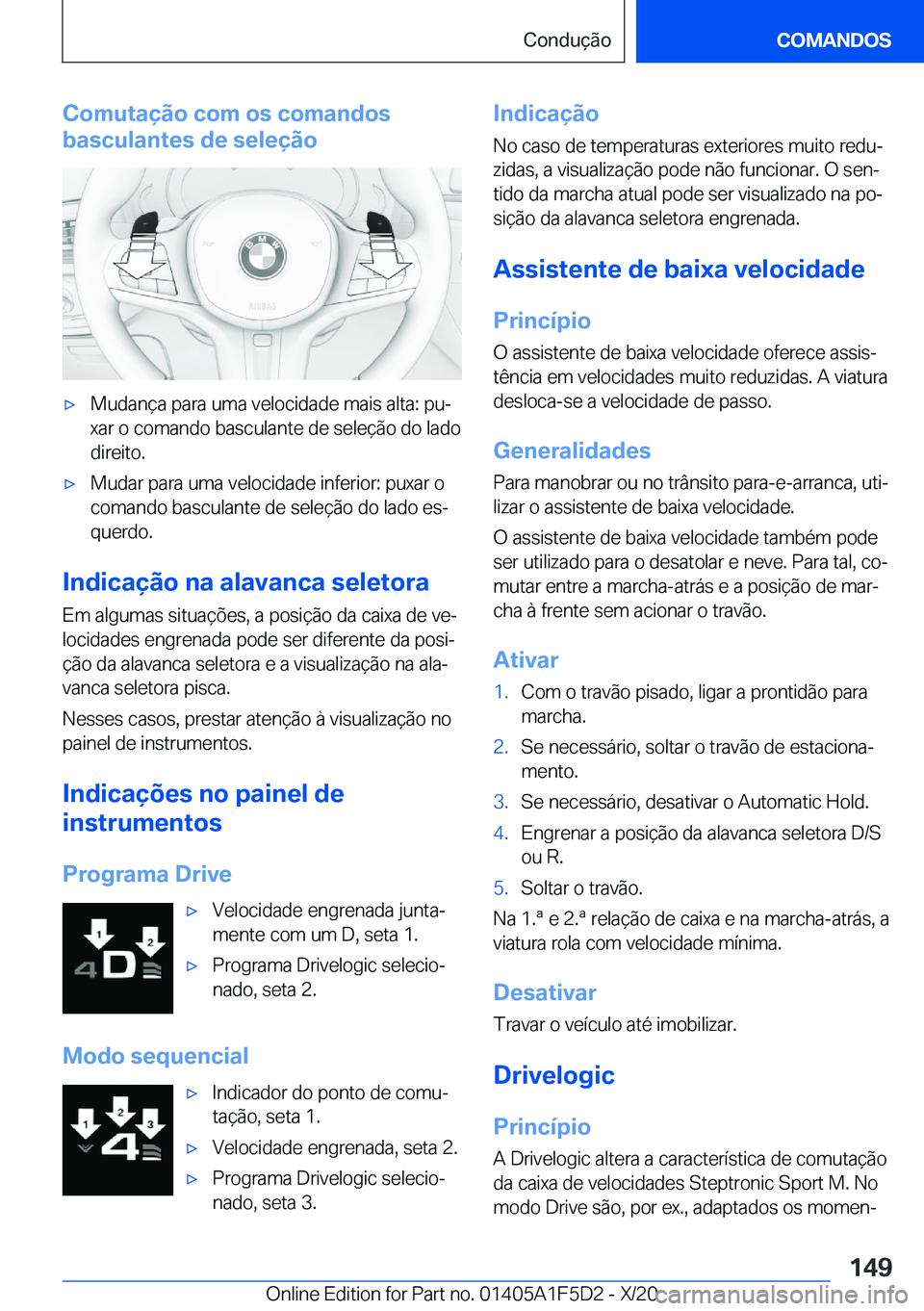 BMW X4 M 2021  Manual do condutor (in Portuguese) �C�o�m�u�t�a�