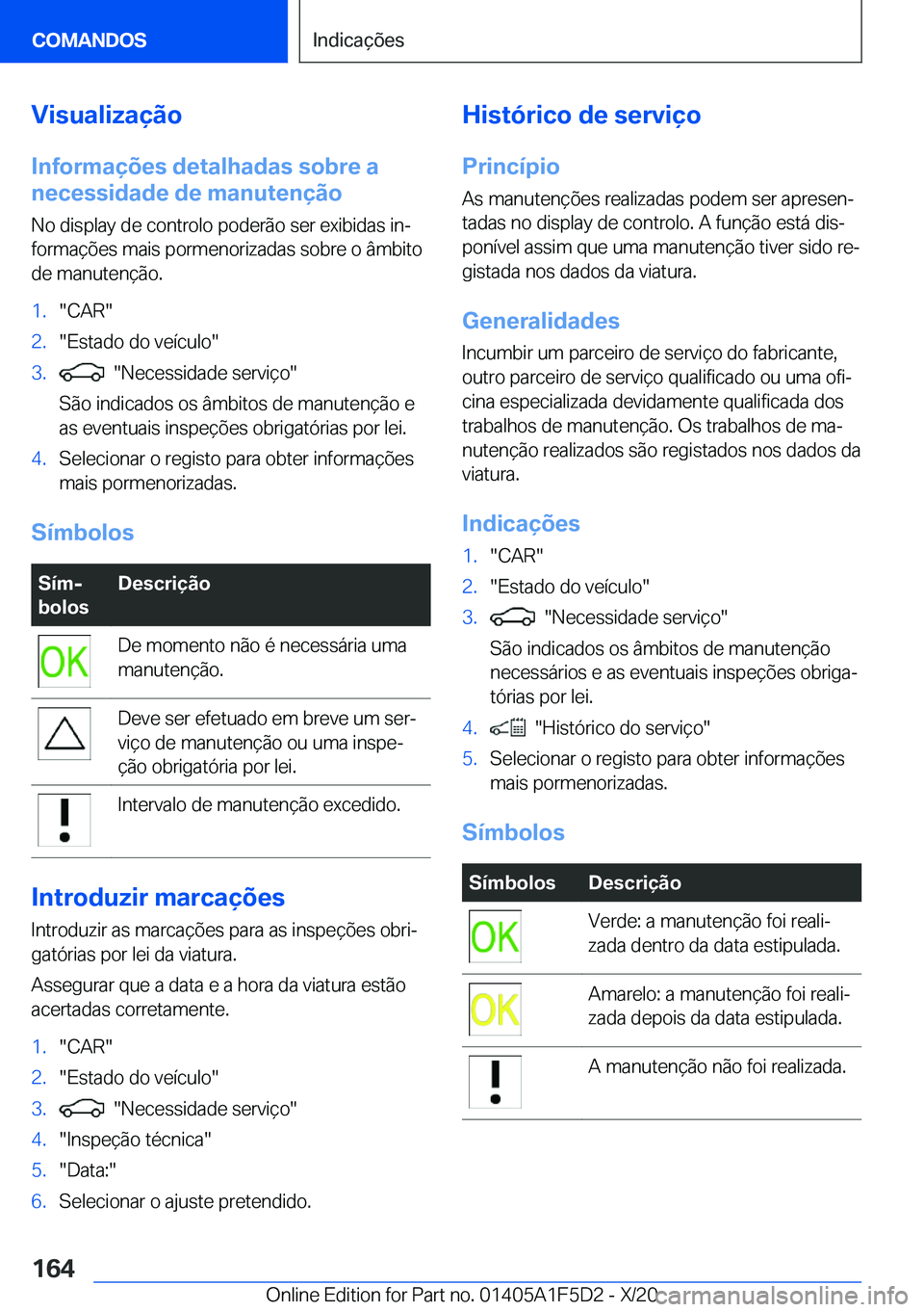 BMW X4 M 2021  Manual do condutor (in Portuguese) �V�i�s�u�a�l�i�z�a�