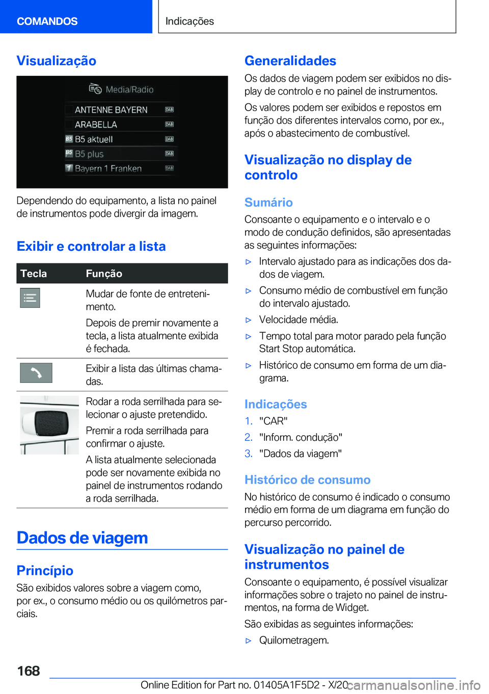 BMW X4 M 2021  Manual do condutor (in Portuguese) �V�i�s�u�a�l�i�z�a�