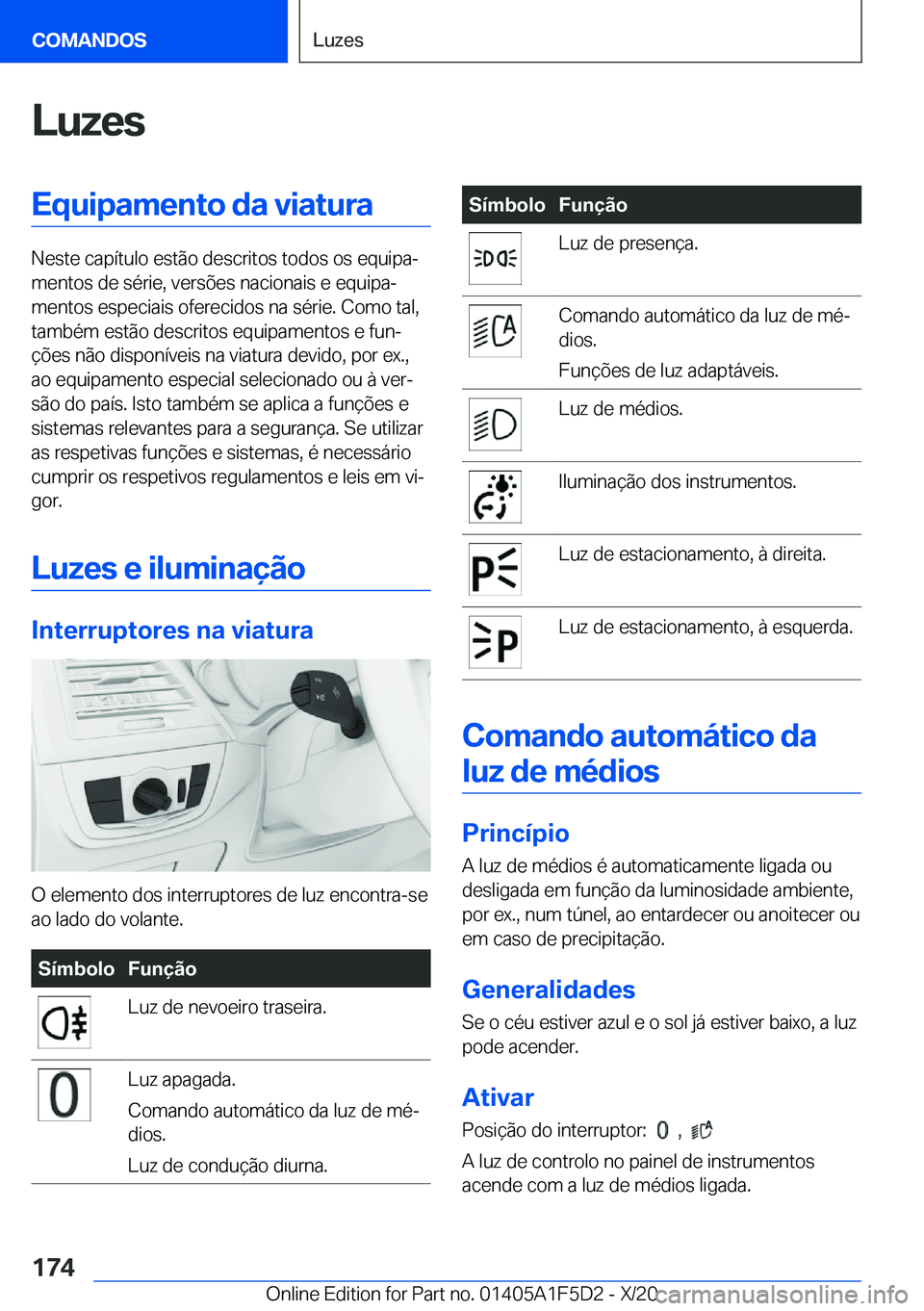 BMW X4 M 2021  Manual do condutor (in Portuguese) �L�u�z�e�s�E�q�u�i�p�a�m�e�n�t�o��d�a��v�i�a�t�u�r�a
�N�e�s�t�e��c�a�p�