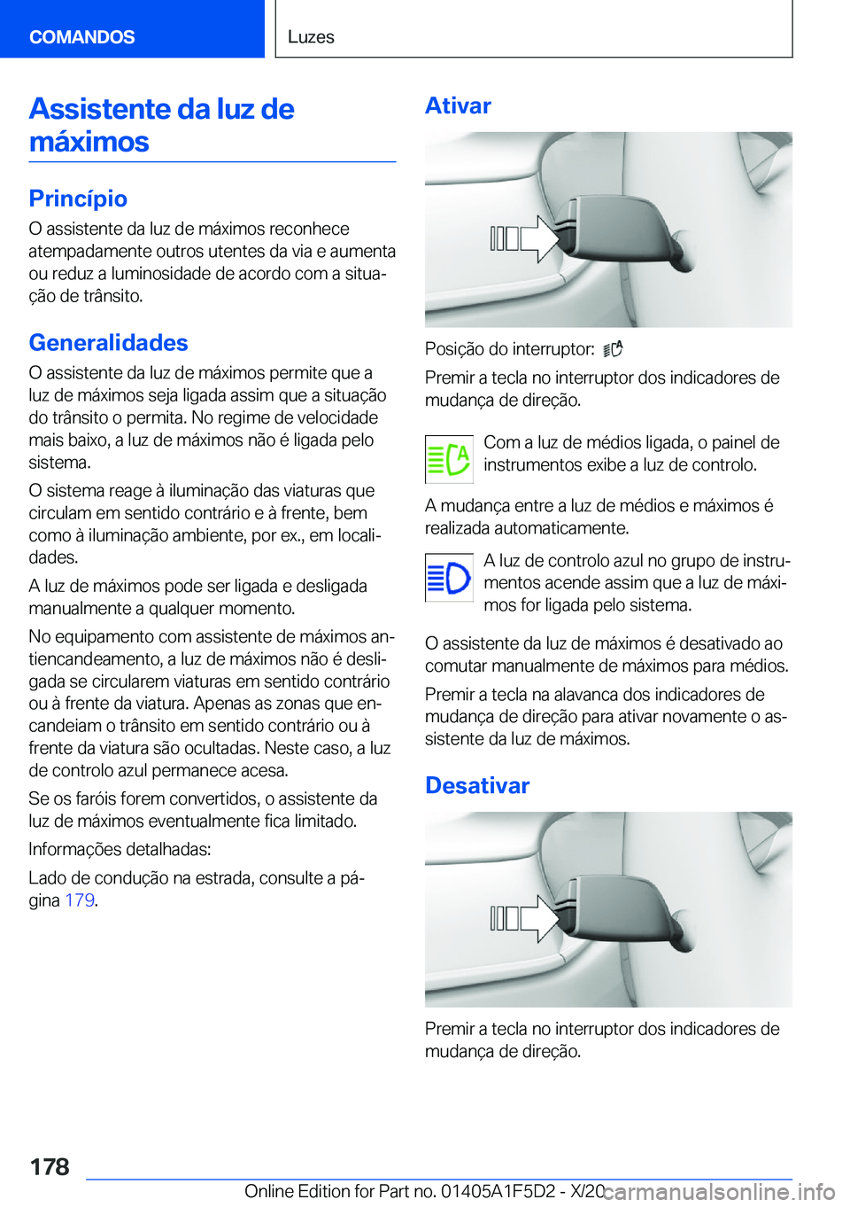 BMW X4 M 2021  Manual do condutor (in Portuguese) �A�s�s�i�s�t�e�n�t�e��d�a��l�u�z��d�e�m�á�x�i�m�o�s
�P�r�i�n�c�