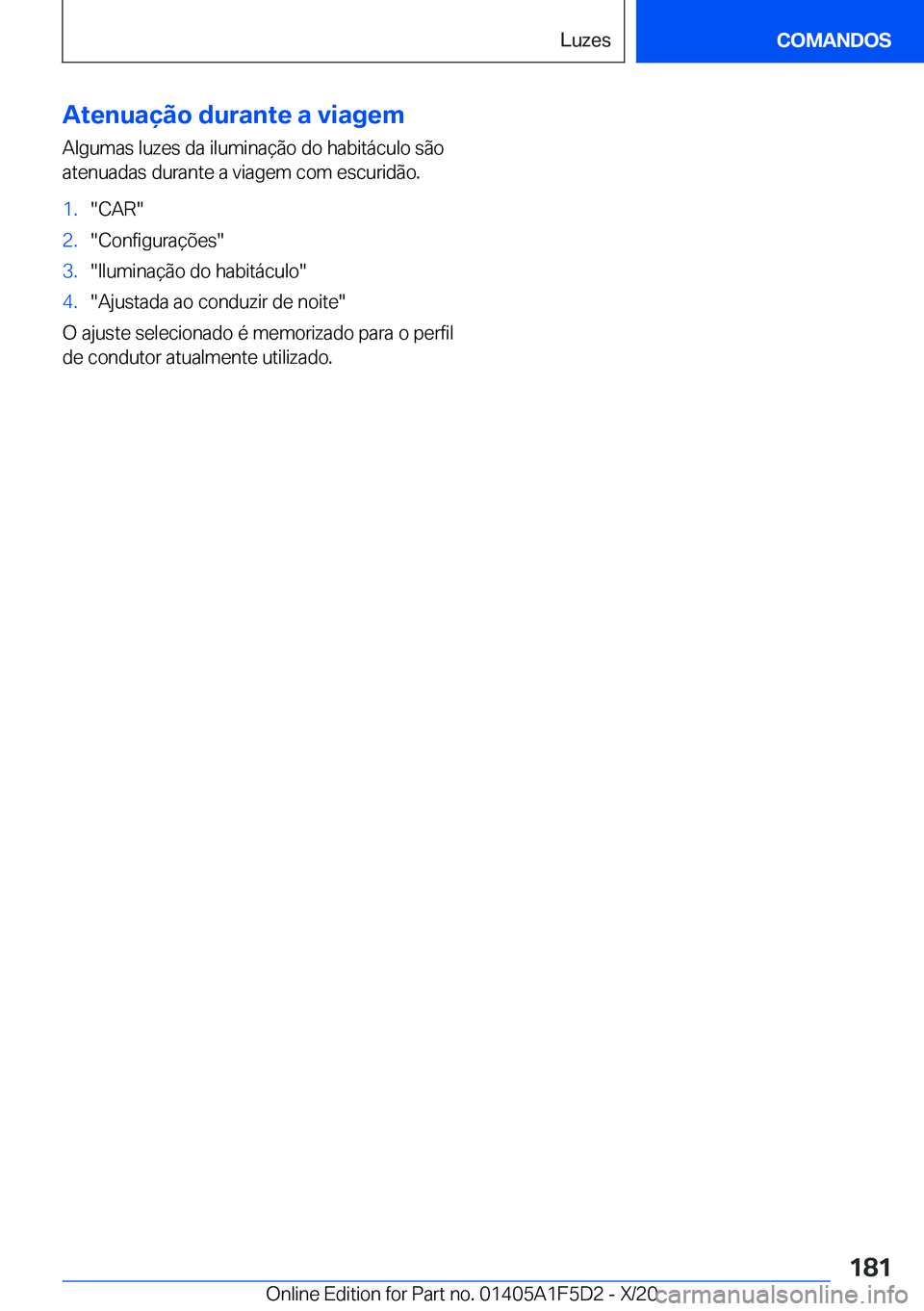 BMW X4 M 2021  Manual do condutor (in Portuguese) �A�t�e�n�u�a�