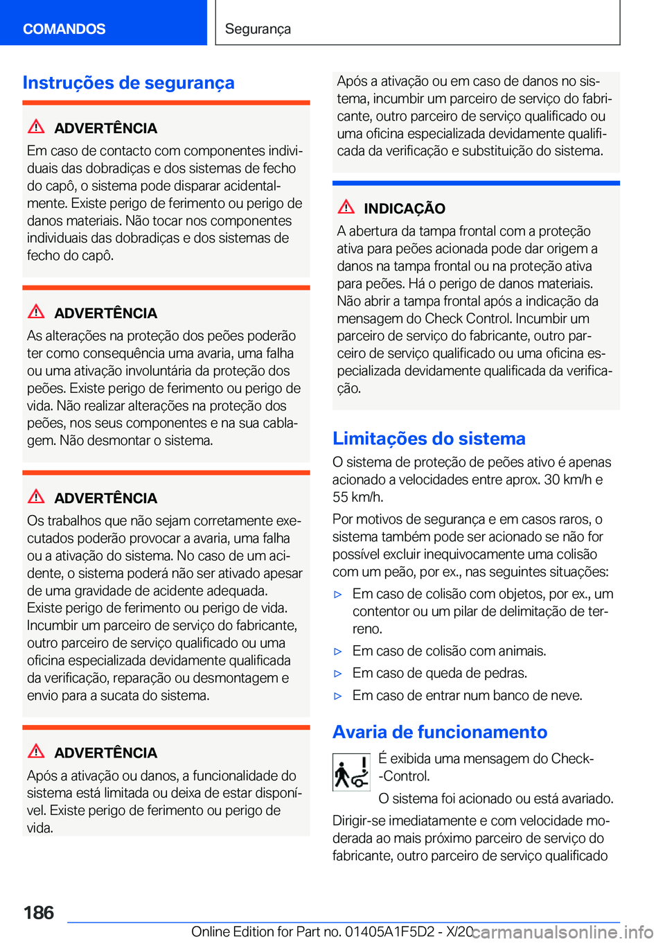 BMW X4 M 2021  Manual do condutor (in Portuguese) �I�n�s�t�r�u�