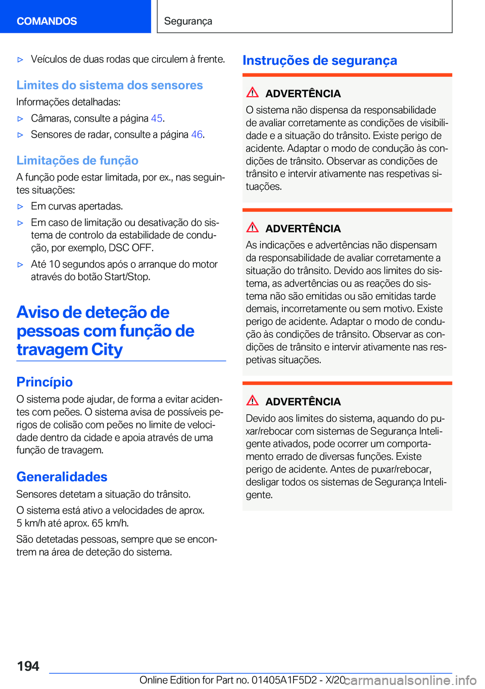 BMW X4 M 2021  Manual do condutor (in Portuguese) 'x�V�e�