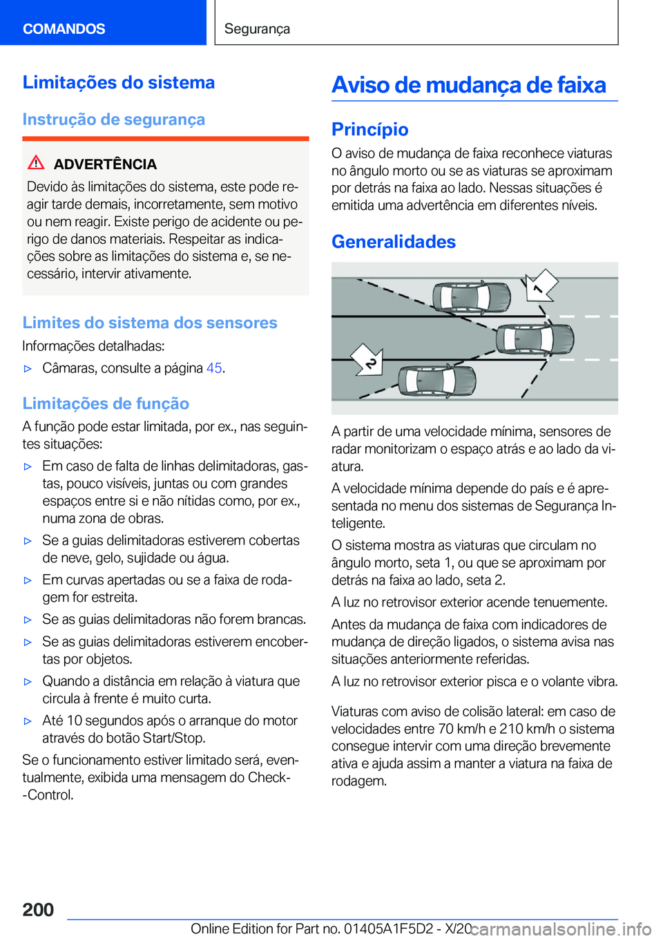 BMW X4 M 2021  Manual do condutor (in Portuguese) �L�i�m�i�t�a�