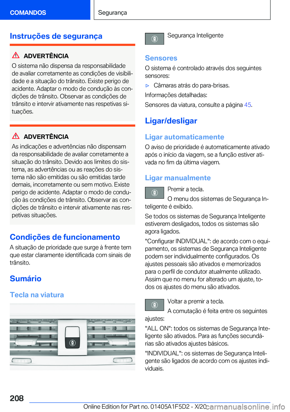 BMW X4 M 2021  Manual do condutor (in Portuguese) �I�n�s�t�r�u�