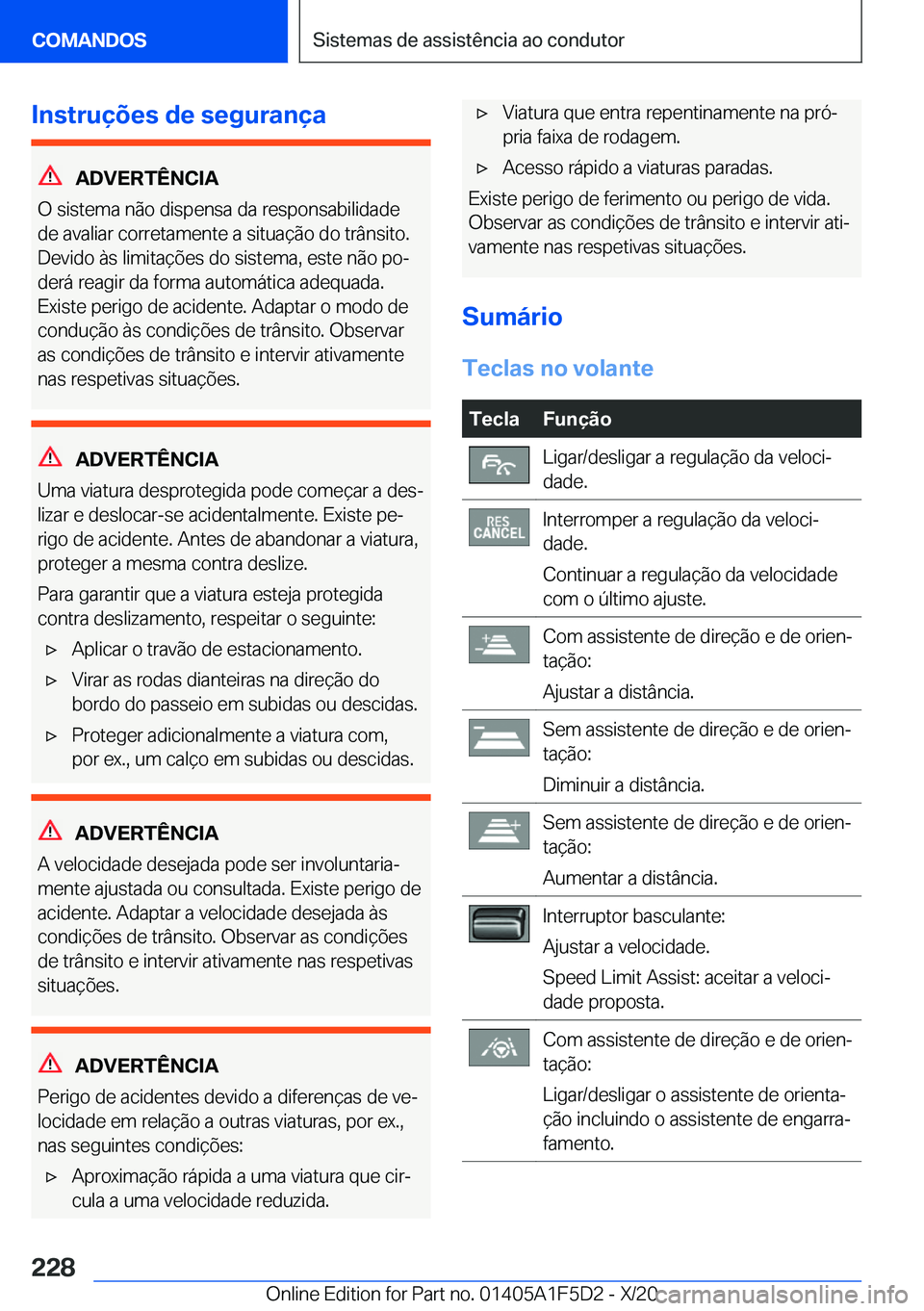 BMW X4 M 2021  Manual do condutor (in Portuguese) �I�n�s�t�r�u�