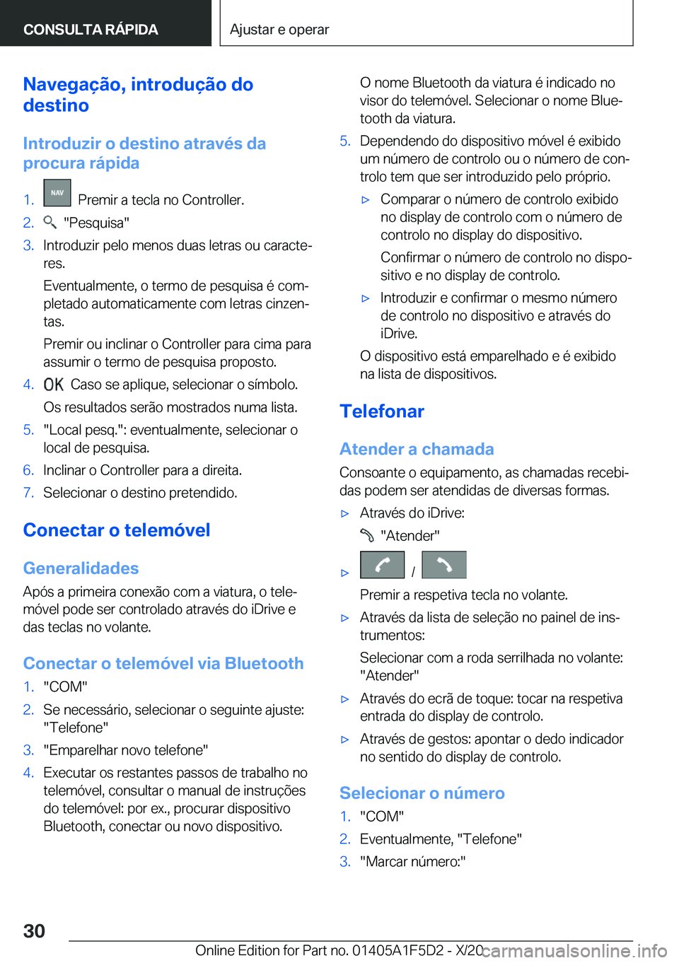 BMW X4 M 2021  Manual do condutor (in Portuguese) �N�a�v�e�g�a�