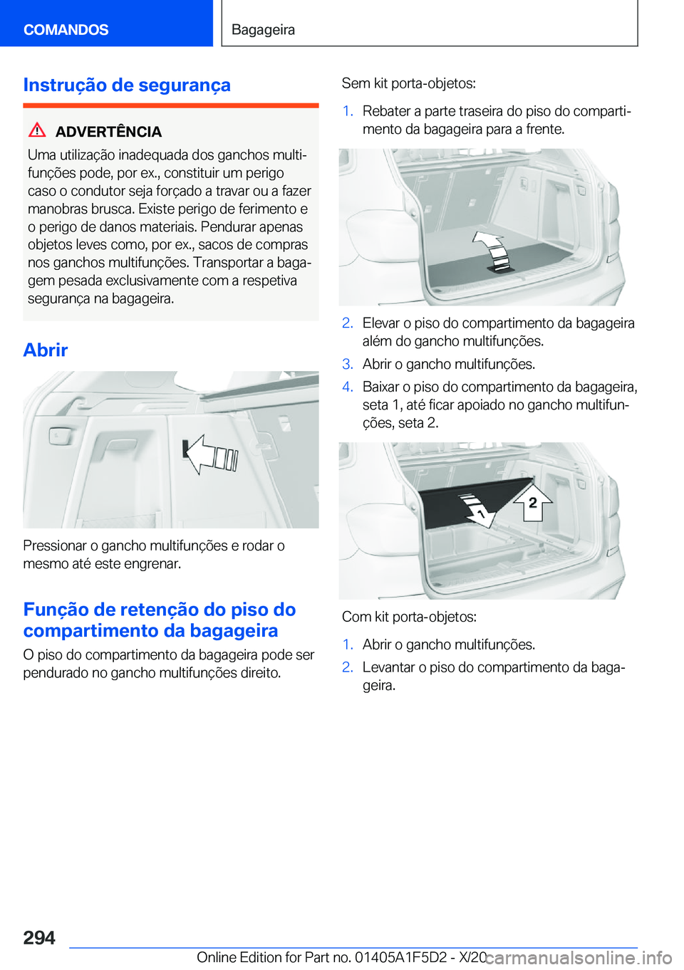 BMW X4 M 2021  Manual do condutor (in Portuguese) �I�n�s�t�r�u�