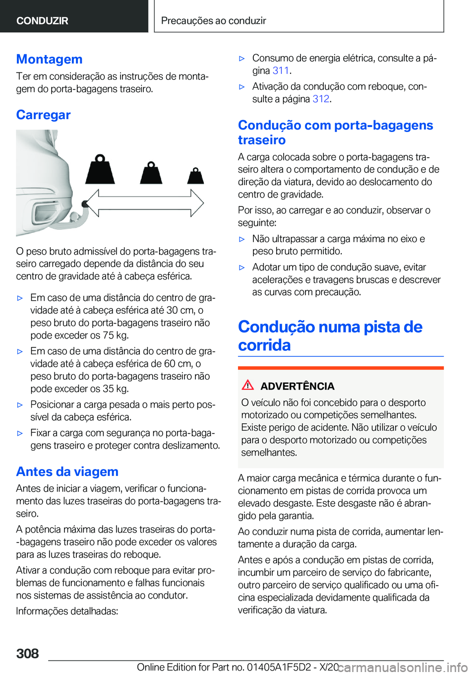 BMW X4 M 2021  Manual do condutor (in Portuguese) �M�o�n�t�a�g�e�m�T�e�r��e�m��c�o�n�s�i�d�e�r�a�