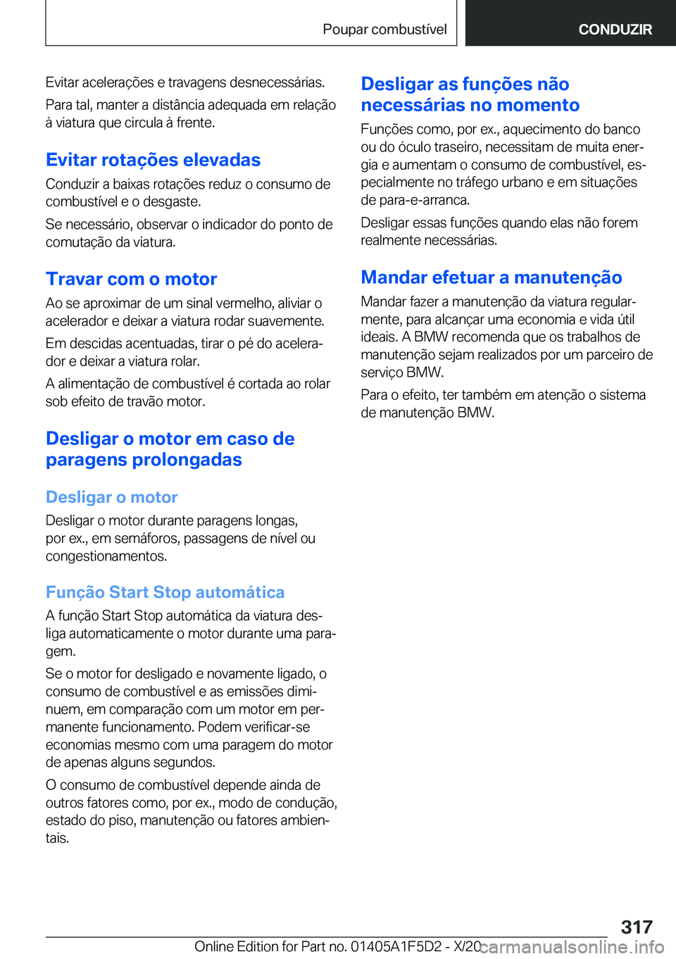 BMW X4 M 2021  Manual do condutor (in Portuguese) �E�v�i�t�a�r��a�c�e�l�e�r�a�