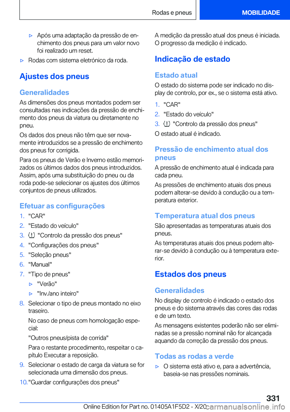 BMW X4 M 2021  Manual do condutor (in Portuguese) 'x�A�p�ó�s��u�m�a��a�d�a�p�t�a�