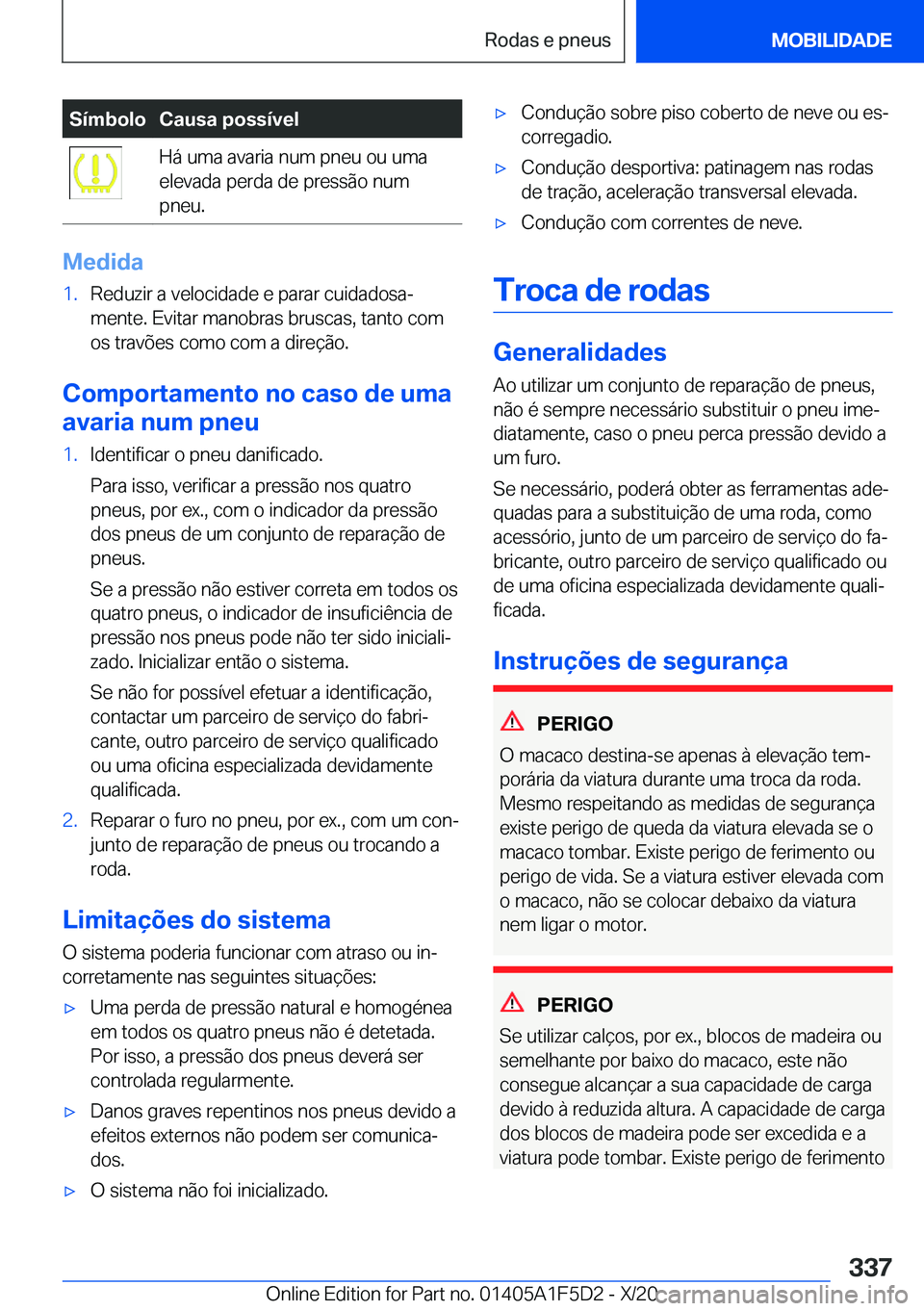 BMW X4 M 2021  Manual do condutor (in Portuguese) �S�
