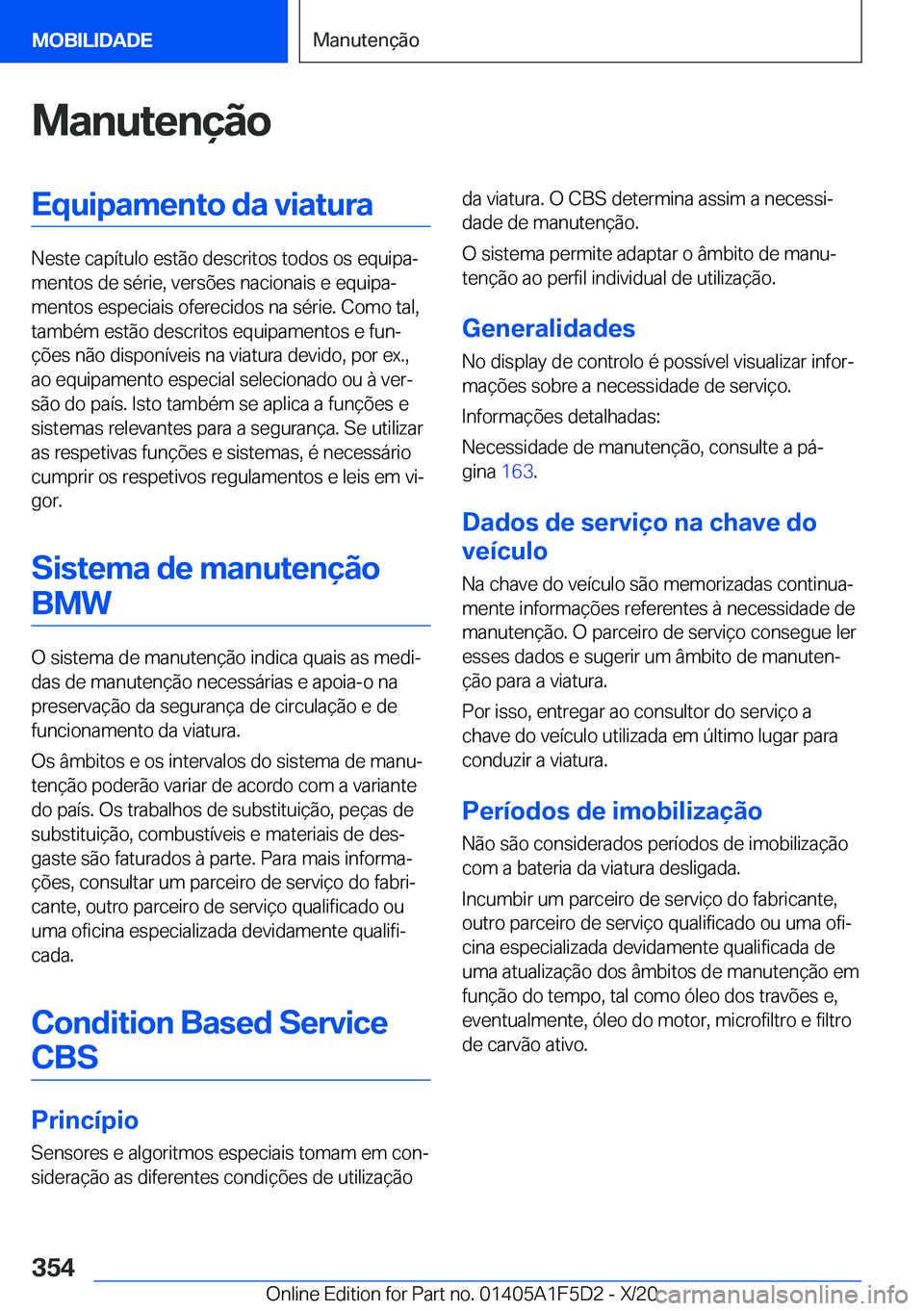 BMW X4 M 2021  Manual do condutor (in Portuguese) �M�a�n�u�t�e�n�