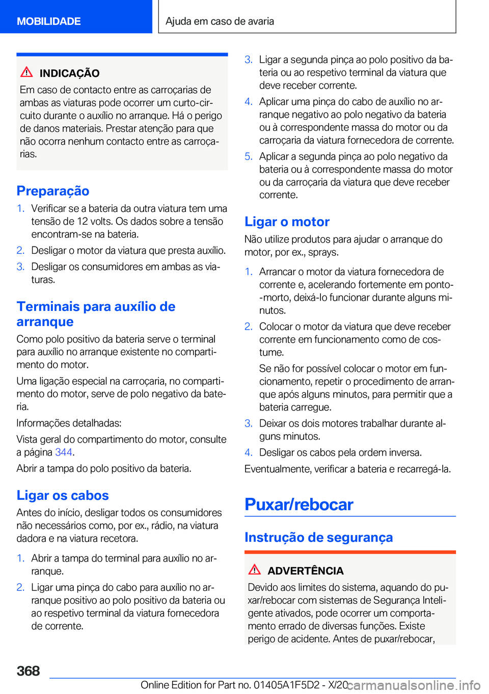BMW X4 M 2021  Manual do condutor (in Portuguese) �I�N�D�I�C�A�