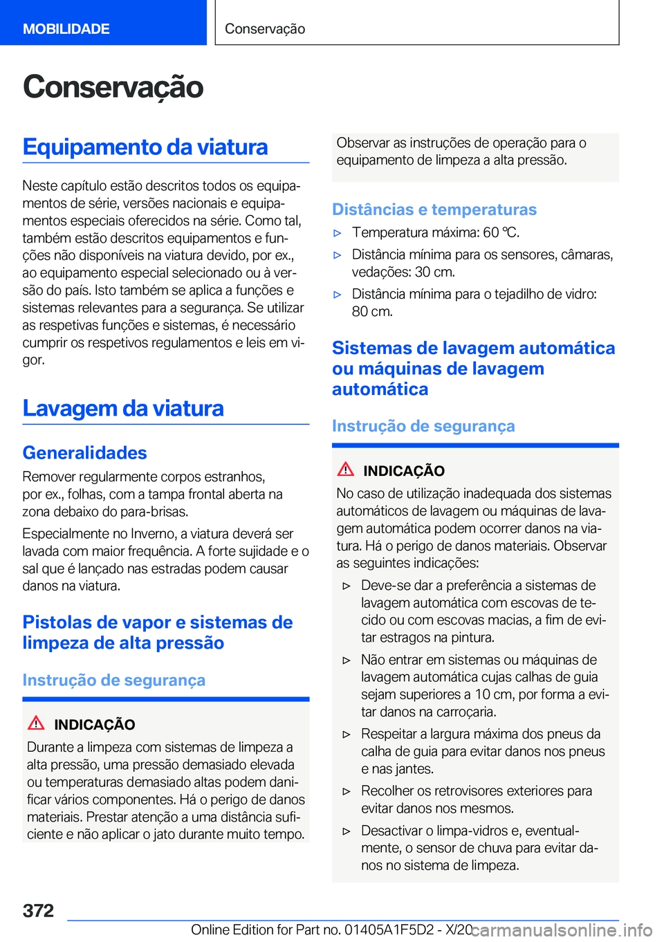 BMW X4 M 2021  Manual do condutor (in Portuguese) �C�o�n�s�e�r�v�a�