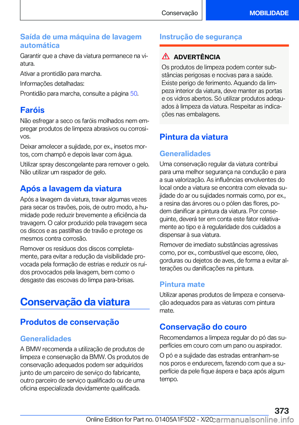 BMW X4 M 2021  Manual do condutor (in Portuguese) �S�a�