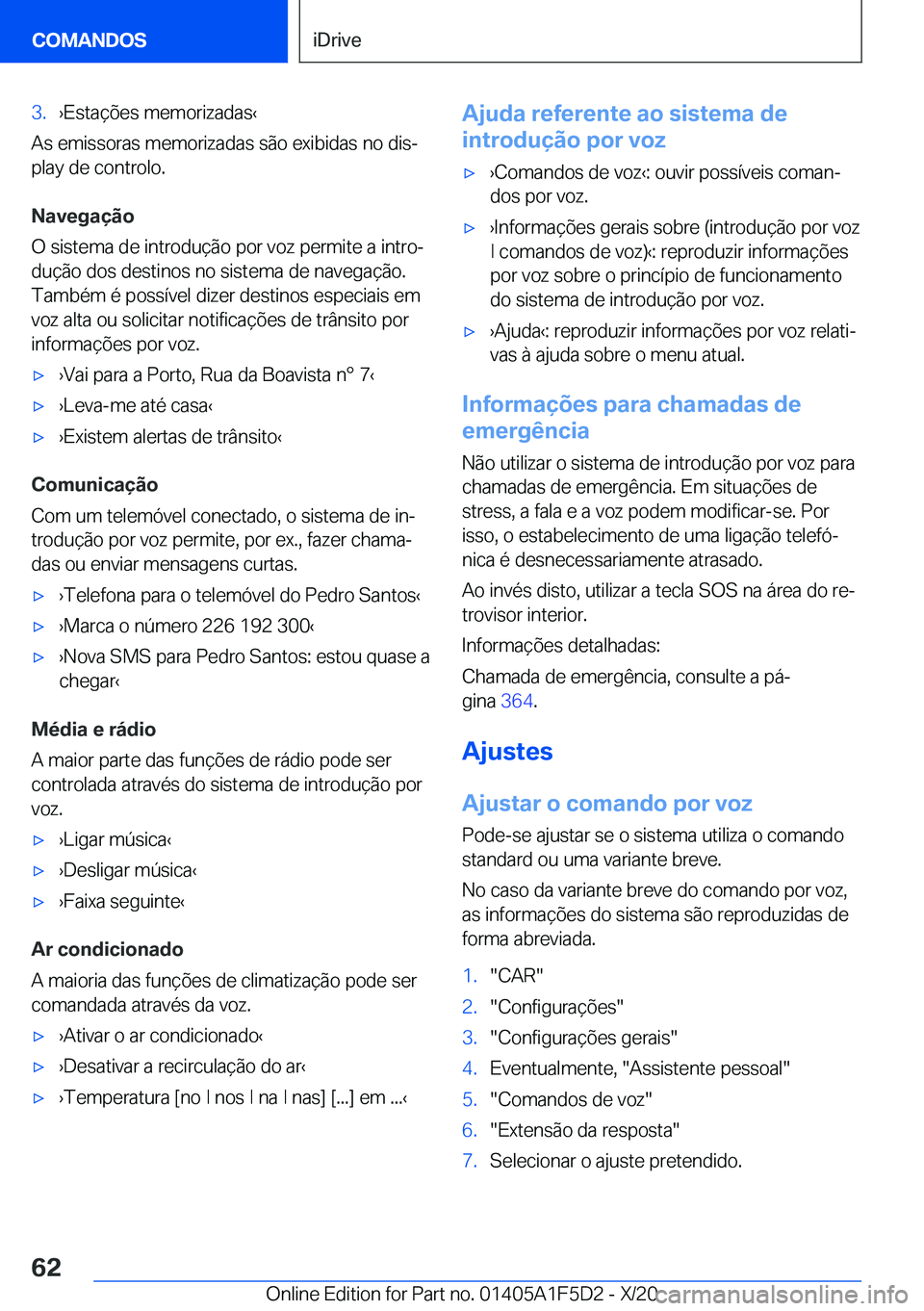 BMW X4 M 2021  Manual do condutor (in Portuguese) �3�.