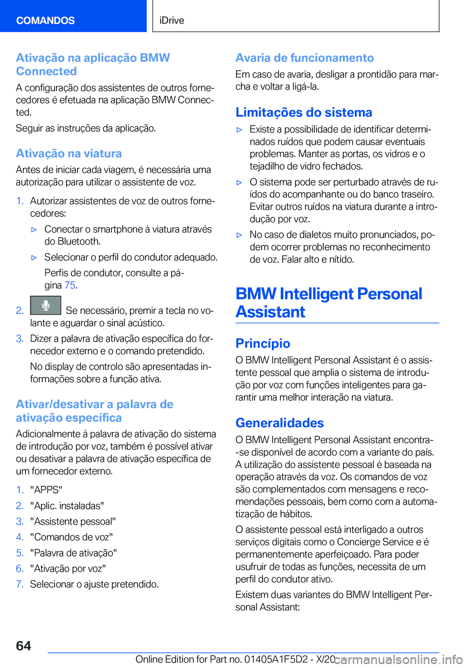 BMW X4 M 2021  Manual do condutor (in Portuguese) �A�t�i�v�a�
