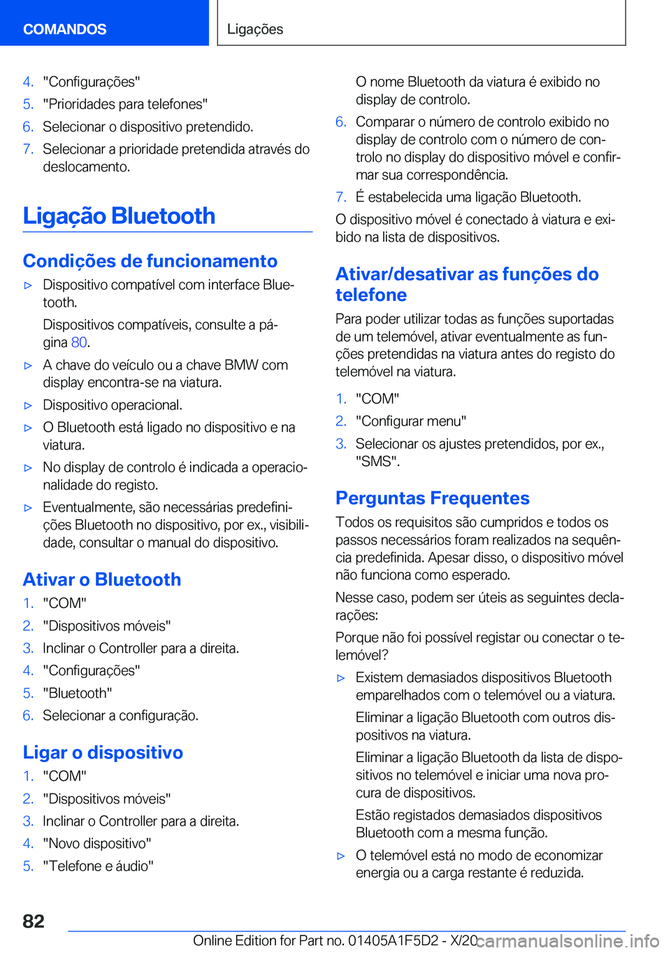 BMW X4 M 2021  Manual do condutor (in Portuguese) �4�.��C�o�n�f�i�g�u�r�a�