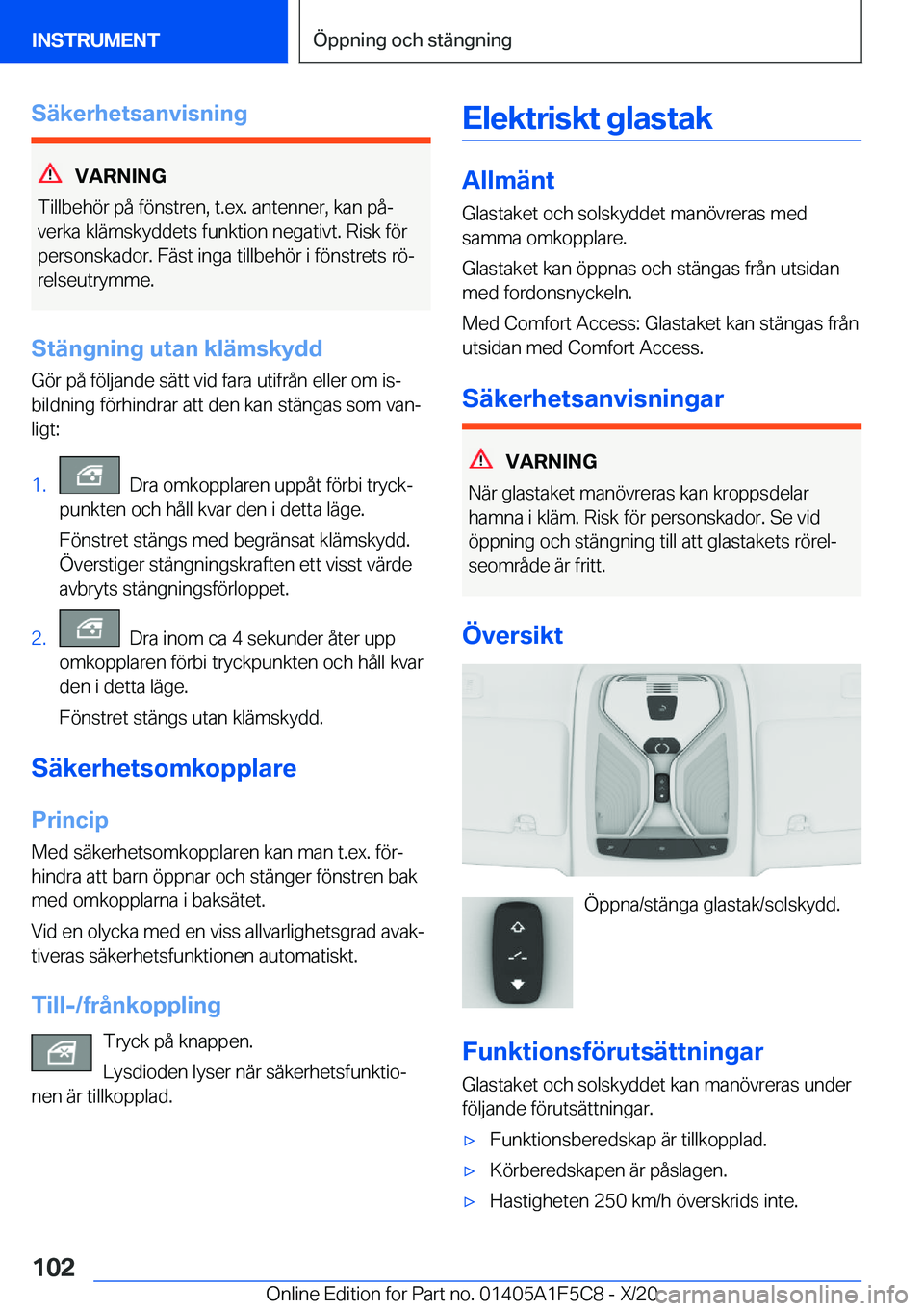 BMW X4 M 2021  InstruktionsbÖcker (in Swedish) �S�ä�k�e�r�h�e�t�s�a�n�v�i�s�n�i�n�g
�V�A�R�N�I�N�G
�T�i�l�l�b�e�h�