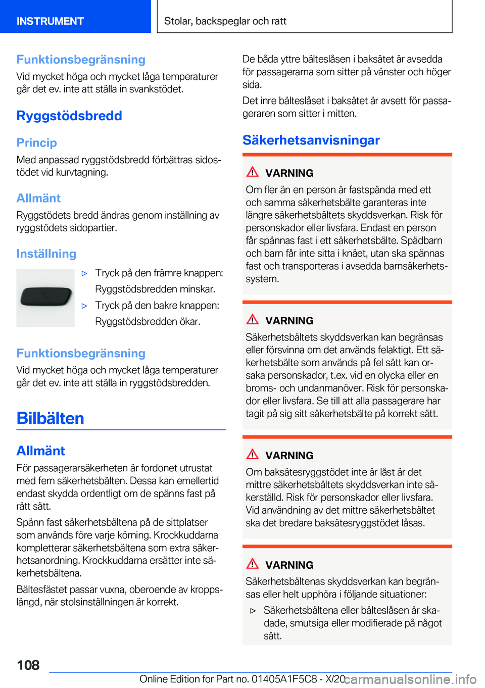 BMW X4 M 2021  InstruktionsbÖcker (in Swedish) �F�u�n�k�t�i�o�n�s�b�e�g�r�ä�n�s�n�i�n�g
�V�i�d��m�y�c�k�e�t��h�