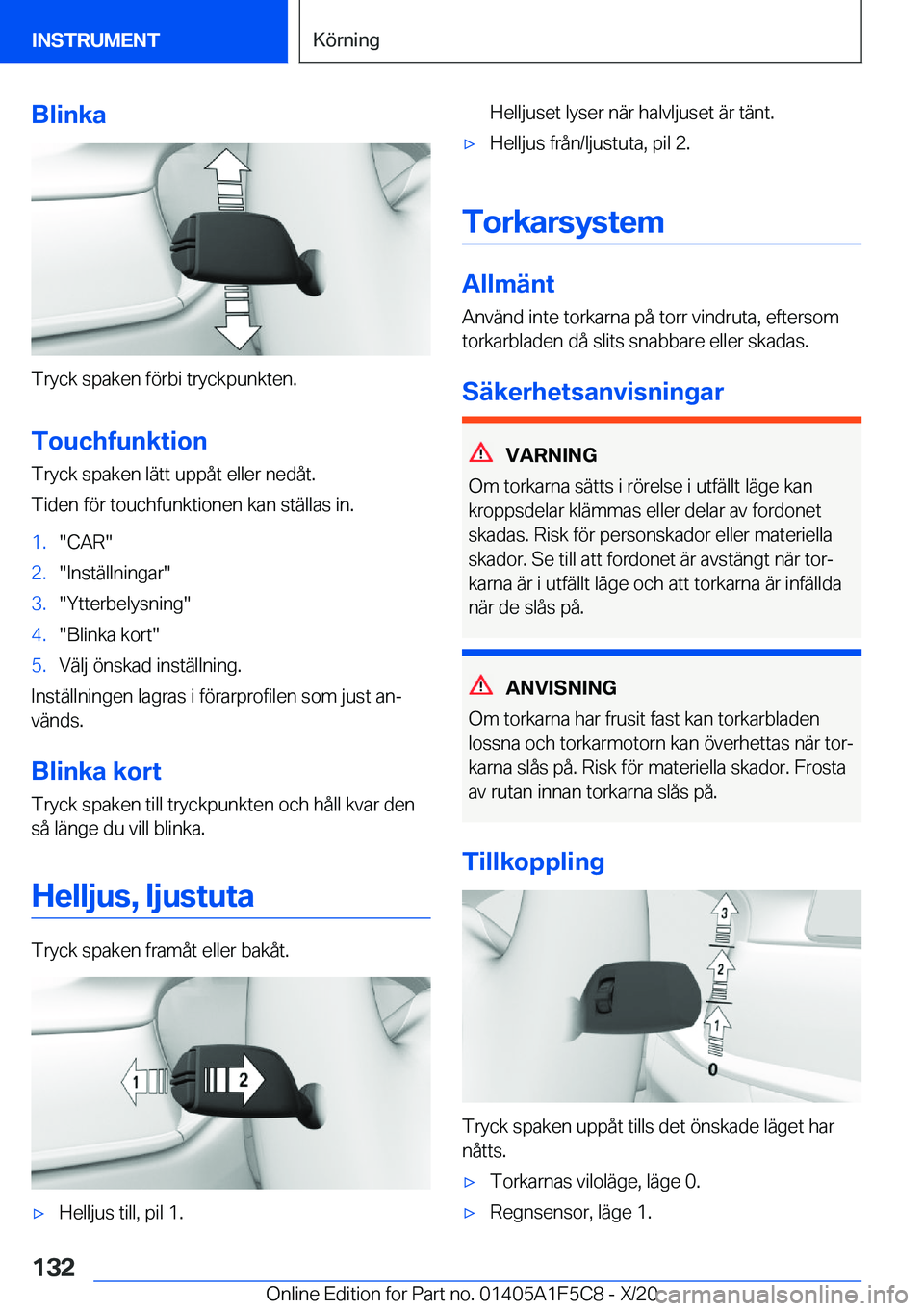 BMW X4 M 2021  InstruktionsbÖcker (in Swedish) �B�l�i�n�k�a
�T�r�y�c�k��s�p�a�k�e�n��f�