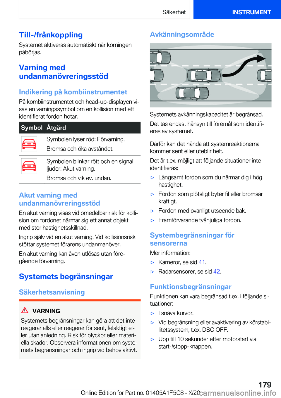 BMW X4 M 2021  InstruktionsbÖcker (in Swedish) �T�i�l�l�-�/�f�r�å�n�k�o�p�p�l�i�n�g�S�y�s�t�e�m�e�t��a�k�t�i�v�e�r�a�s��a�u�t�o�m�a�t�i�s�k�t��n�ä�r��k�