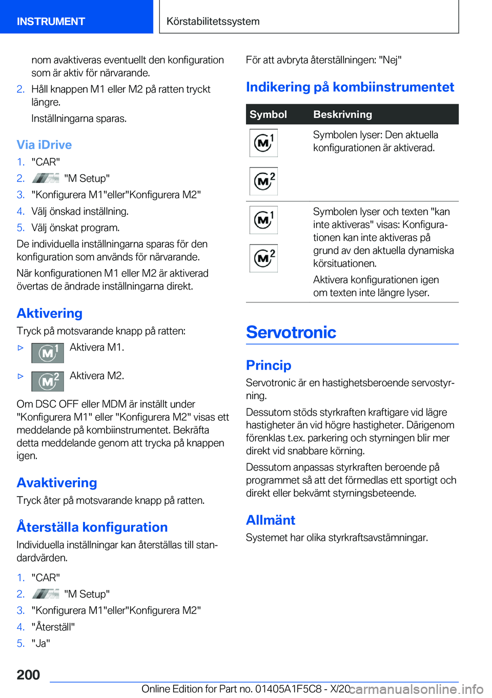 BMW X4 M 2021  InstruktionsbÖcker (in Swedish) �n�o�m��a�v�a�k�t�i�v�e�r�a�s��e�v�e�n�t�u�e�l�l�t��d�e�n��k�o�n�f�i�g�u�r�a�t�i�o�n�s�o�m��ä�r��a�k�t�i�v��f�