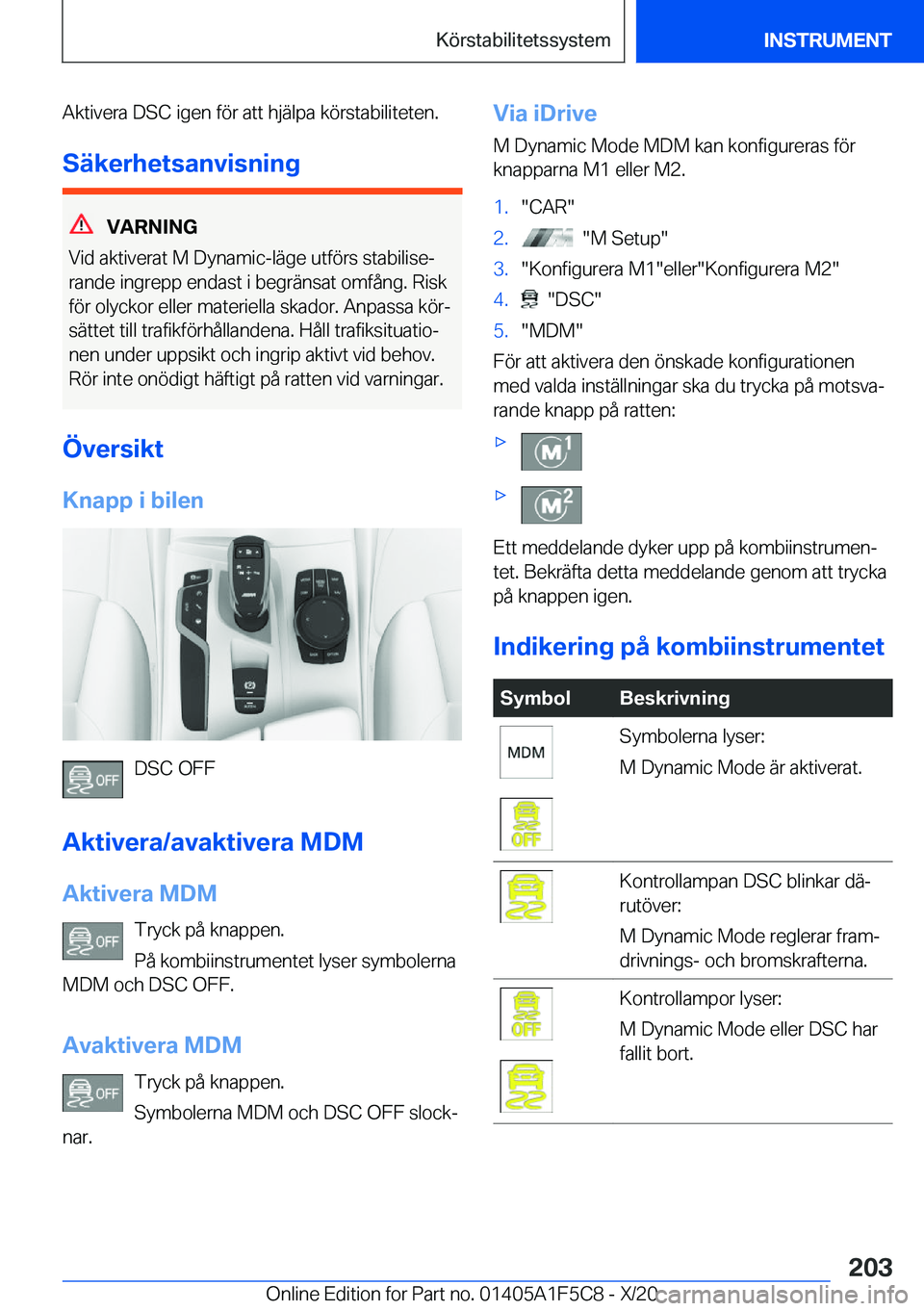 BMW X4 M 2021  InstruktionsbÖcker (in Swedish) �A�k�t�i�v�e�r�a��D�S�C��i�g�e�n��f�