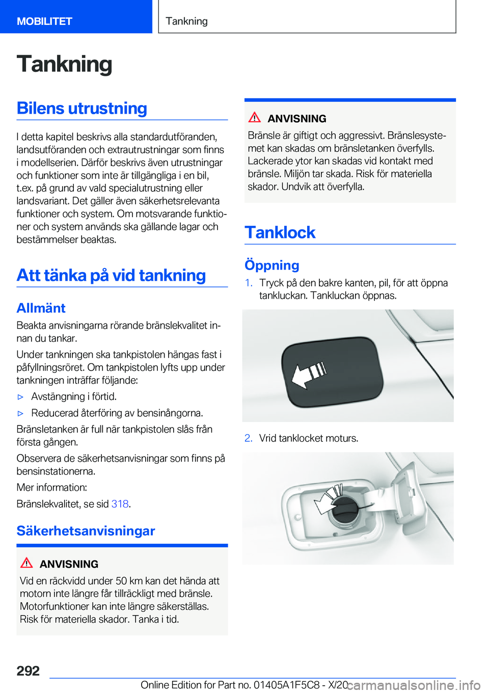 BMW X4 M 2021  InstruktionsbÖcker (in Swedish) �T�a�n�k�n�i�n�g�B�i�l�e�n�s��u�t�r�u�s�t�n�i�n�g
�I��d�e�t�t�a��k�a�p�i�t�e�l��b�e�s�k�r�i�v�s��a�l�l�a��s�t�a�n�d�a�r�d�u�t�f�