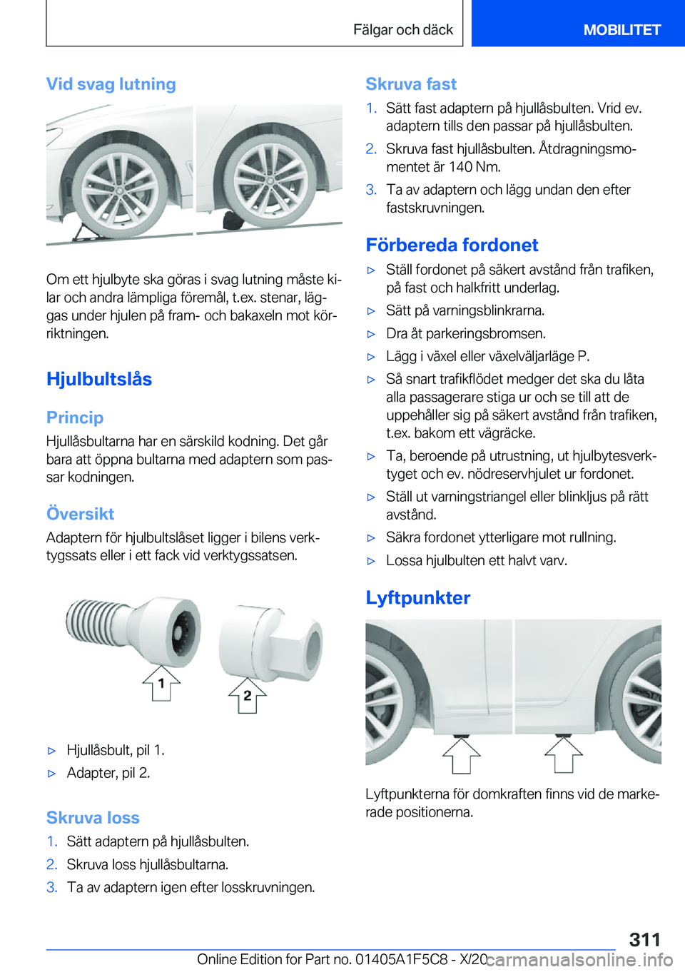 BMW X4 M 2021  InstruktionsbÖcker (in Swedish) �V�i�d��s�v�a�g��l�u�t�n�i�n�g
�O�m��e�t�t��h�j�u�l�b�y�t�e��s�k�a��g�
