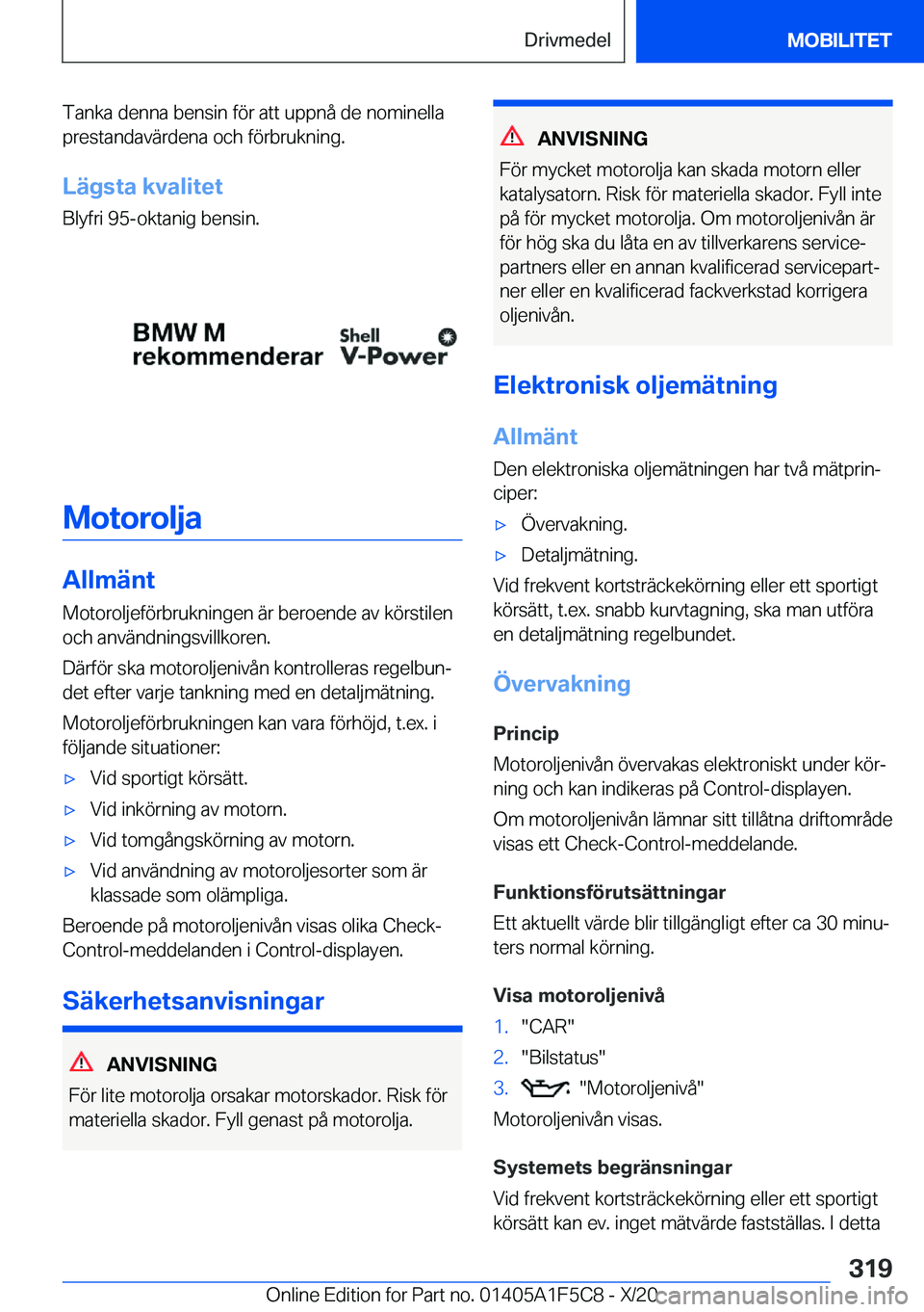 BMW X4 M 2021  InstruktionsbÖcker (in Swedish) �T�a�n�k�a��d�e�n�n�a��b�e�n�s�i�n��f�