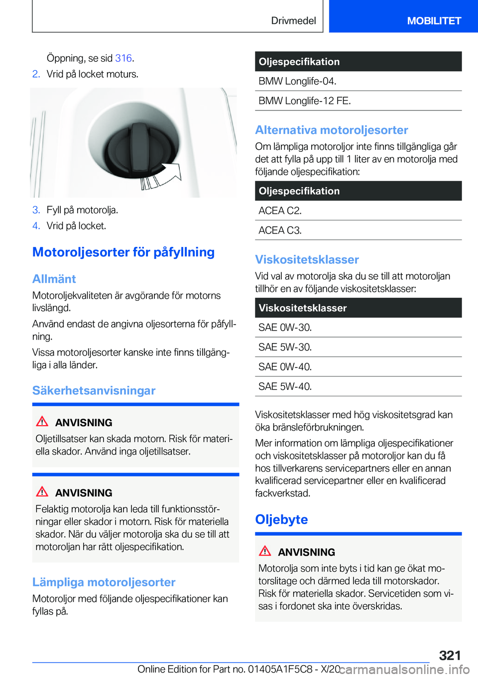 BMW X4 M 2021  InstruktionsbÖcker (in Swedish) �